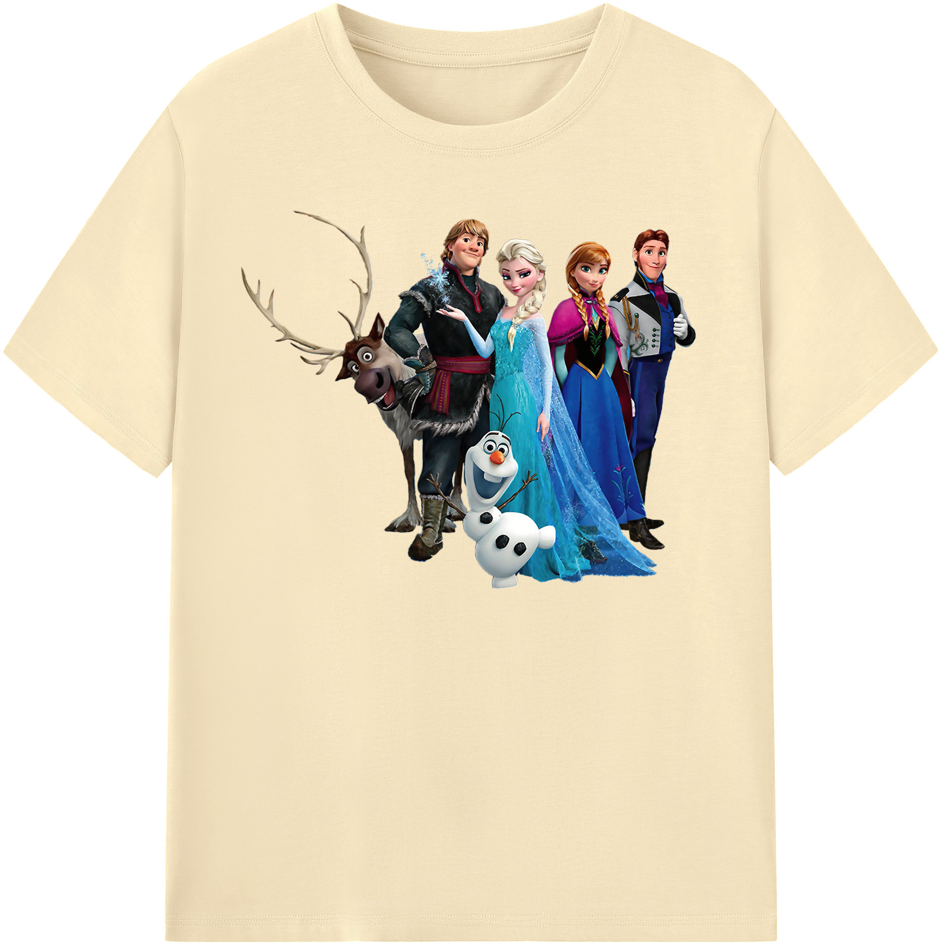 （画像用） アナと雪の女王 アンナ エルサ Frozen Anna Elsa 綿100％半袖Tシャツ（フロントプリント）