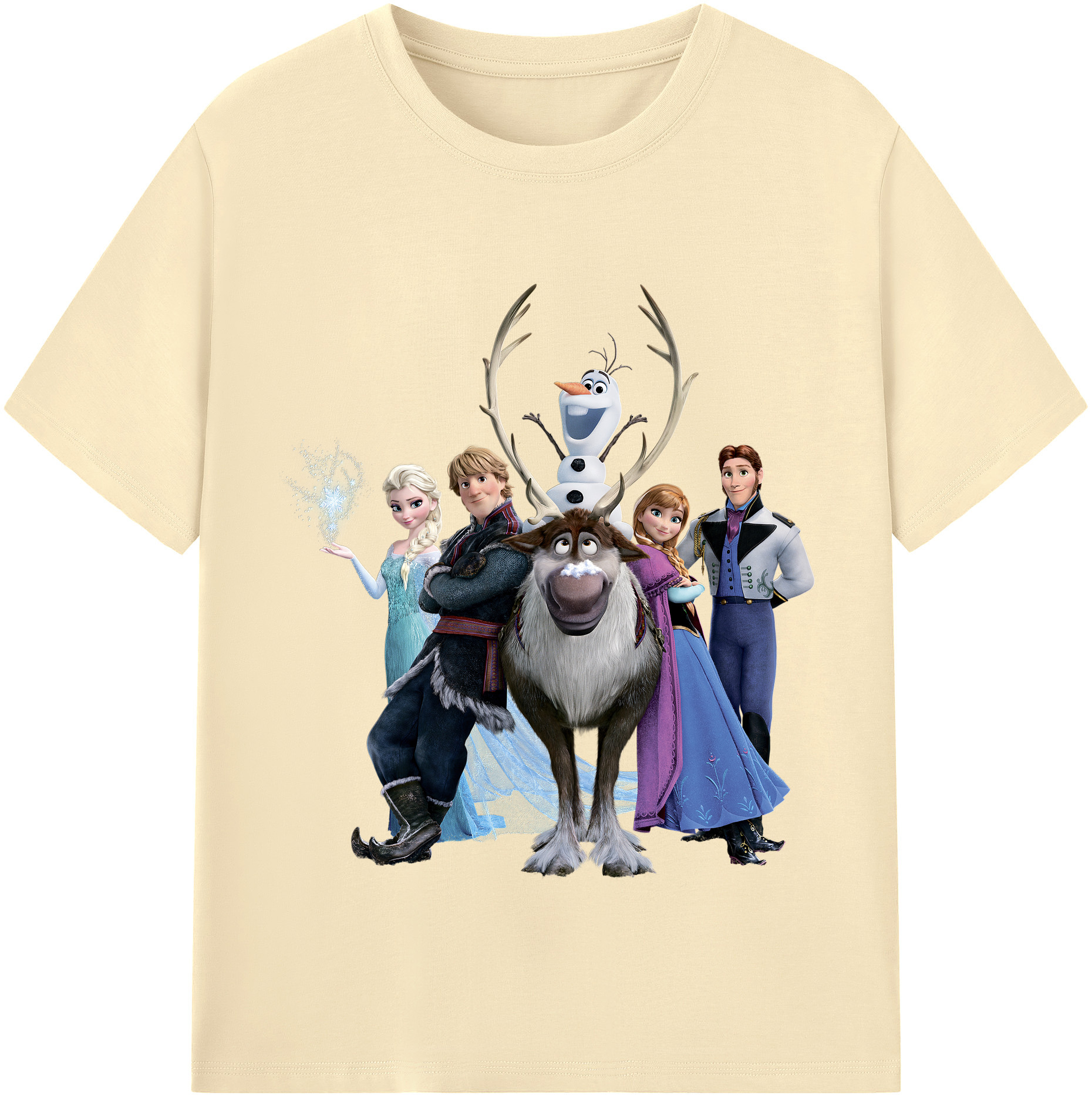 （画像用） アナと雪の女王 アンナ エルサ Frozen Anna Elsa 綿100％半袖Tシャツ（フロントプリント）