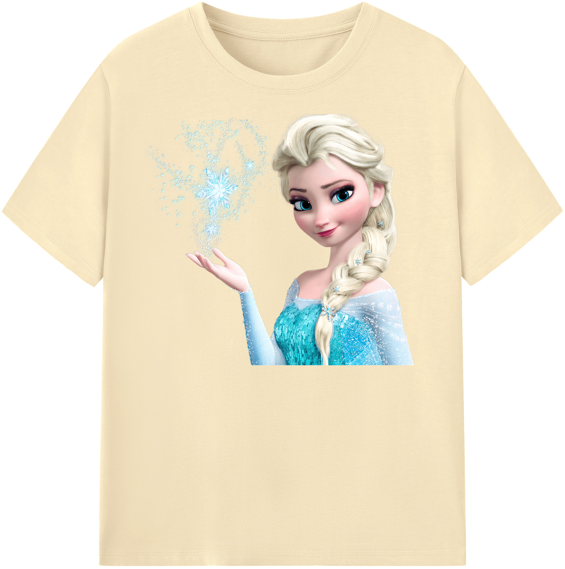 （画像用） アナと雪の女王 アンナ エルサ Frozen Anna Elsa 綿100％半袖Tシャツ（フロントプリント）
