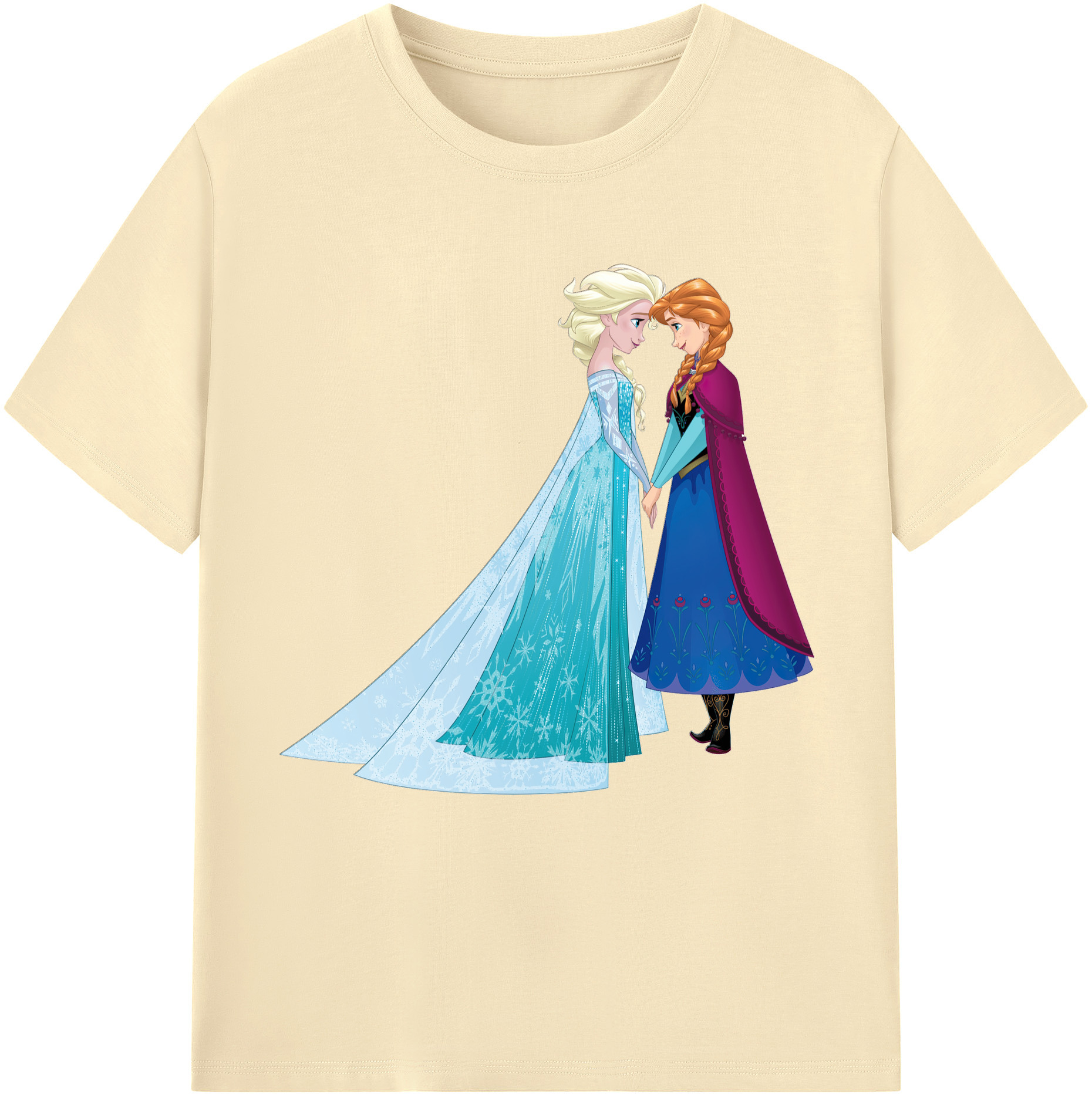 （画像用） アナと雪の女王 アンナ エルサ Frozen Anna Elsa 綿100％半袖Tシャツ（フロントプリント）