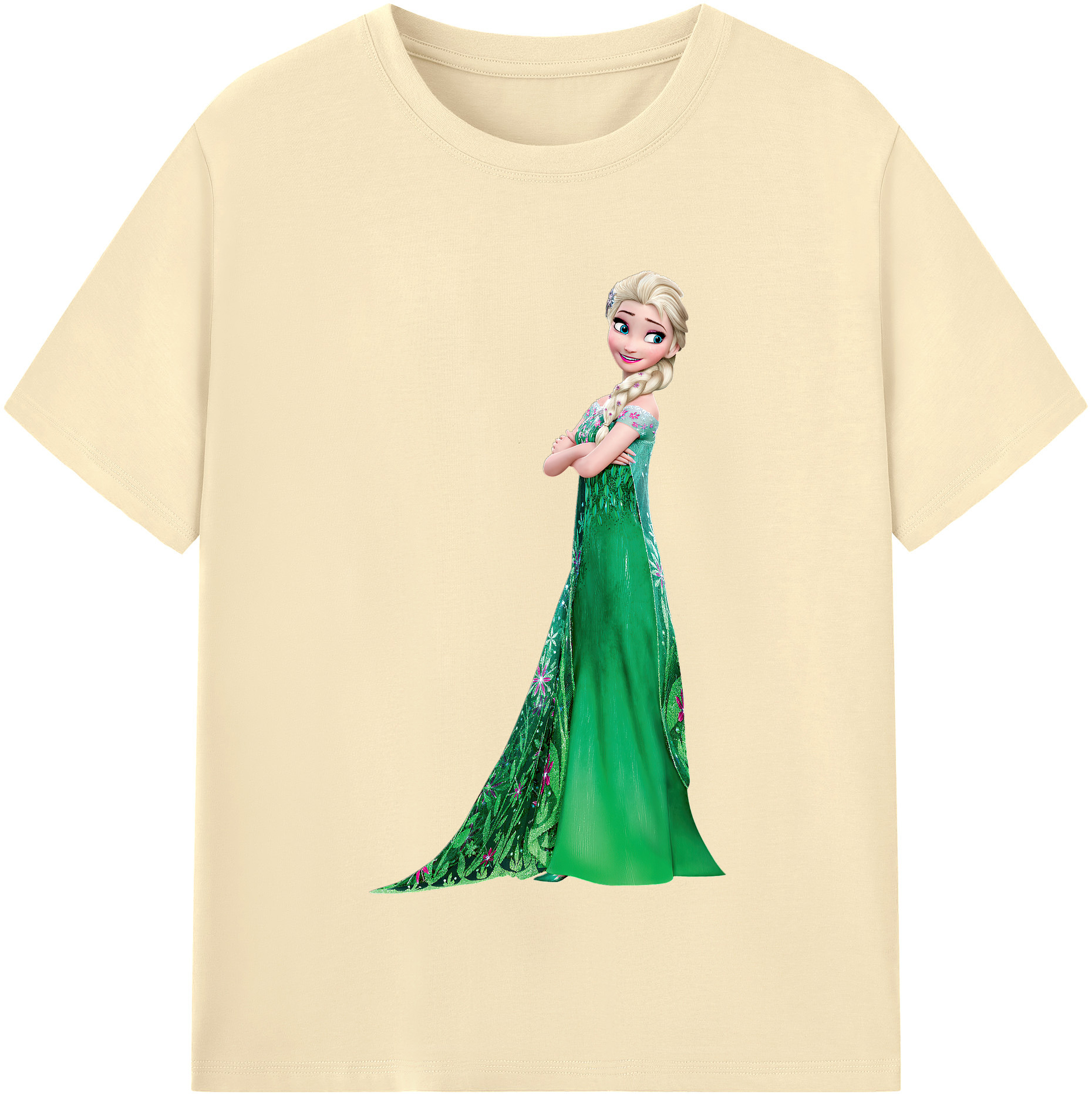 （画像用） アナと雪の女王 アンナ エルサ Frozen Anna Elsa 綿100％半袖Tシャツ（フロントプリント）