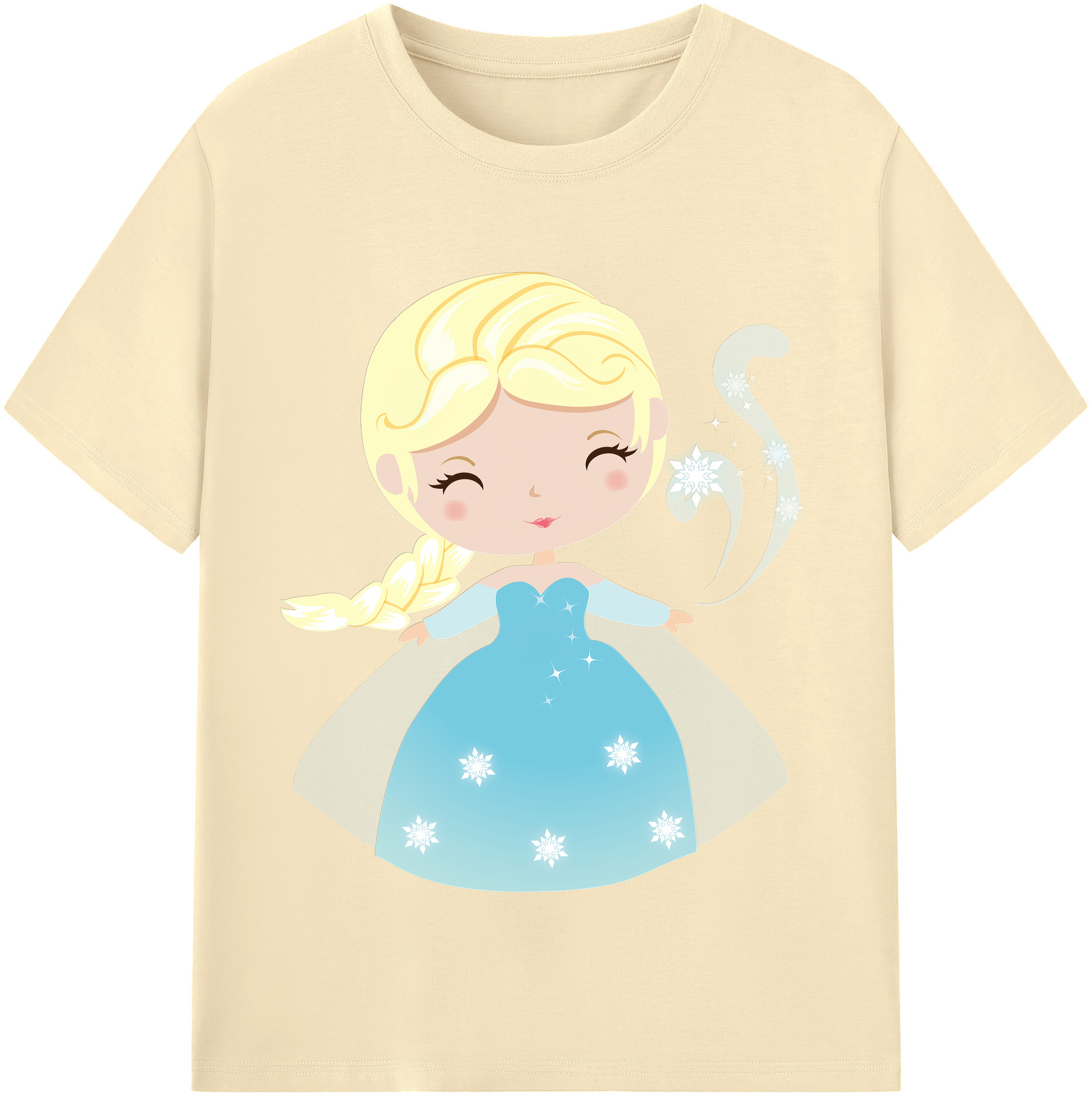 （画像用） アナと雪の女王 アンナ エルサ Frozen Anna Elsa 綿100％半袖Tシャツ（フロントプリント）