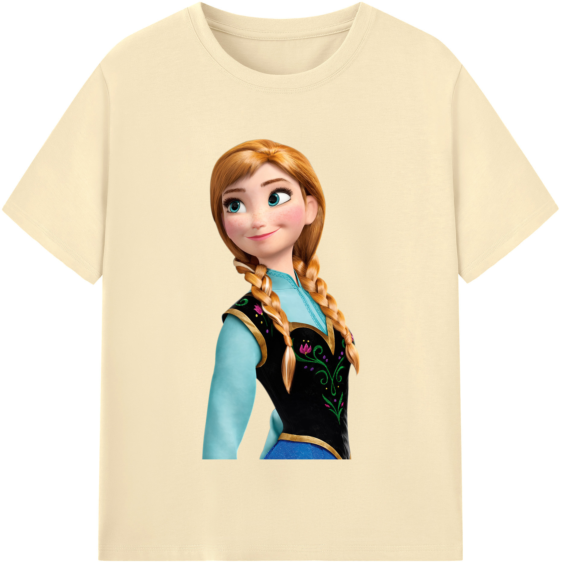 （画像用） アナと雪の女王 アンナ エルサ Frozen Anna Elsa 綿100％半袖Tシャツ（フロントプリント）