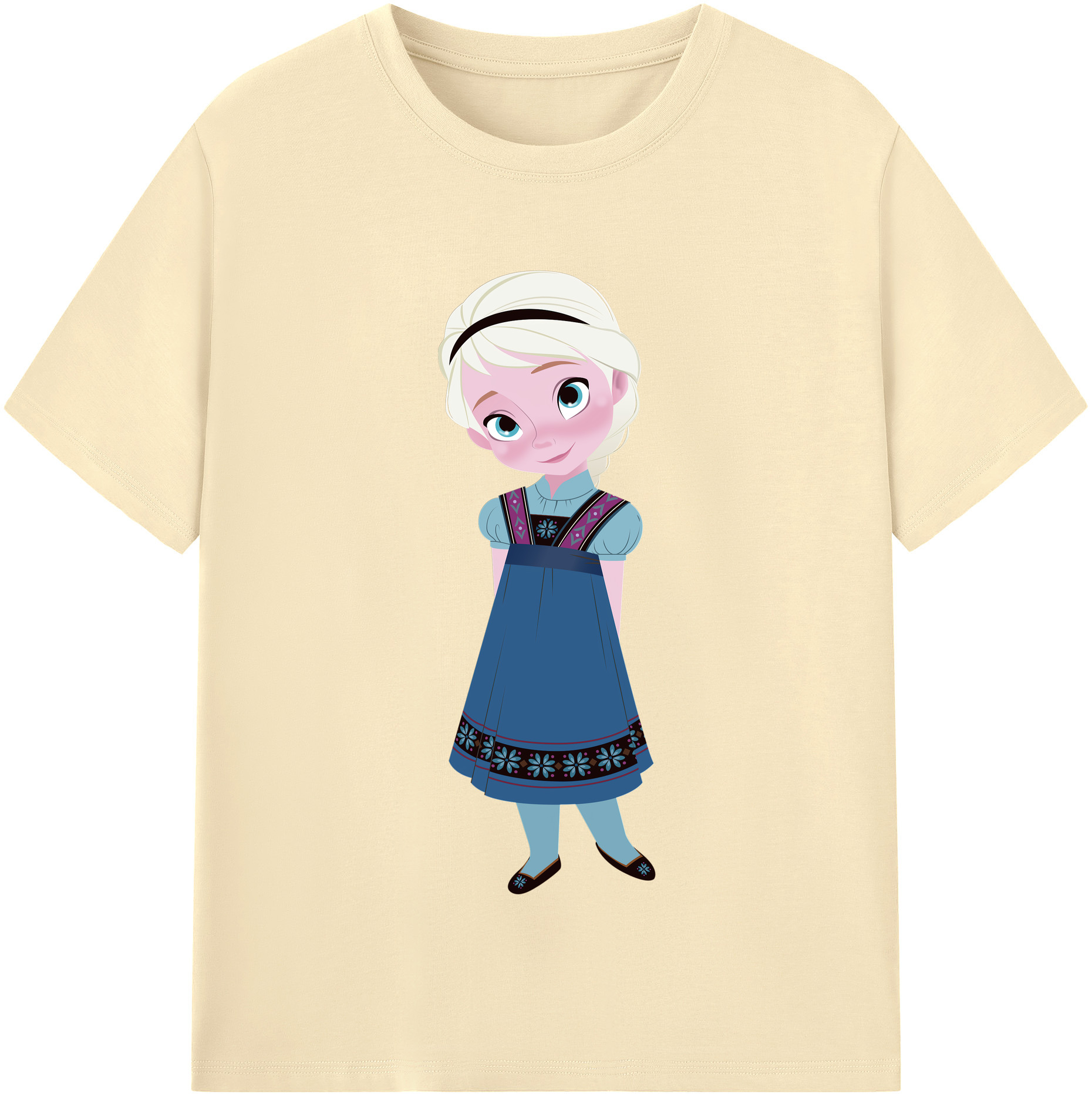 アナと雪の女王 アンナ エルサ Frozen Anna Elsa 綿100％半袖Tシャツ（フロントプリント）