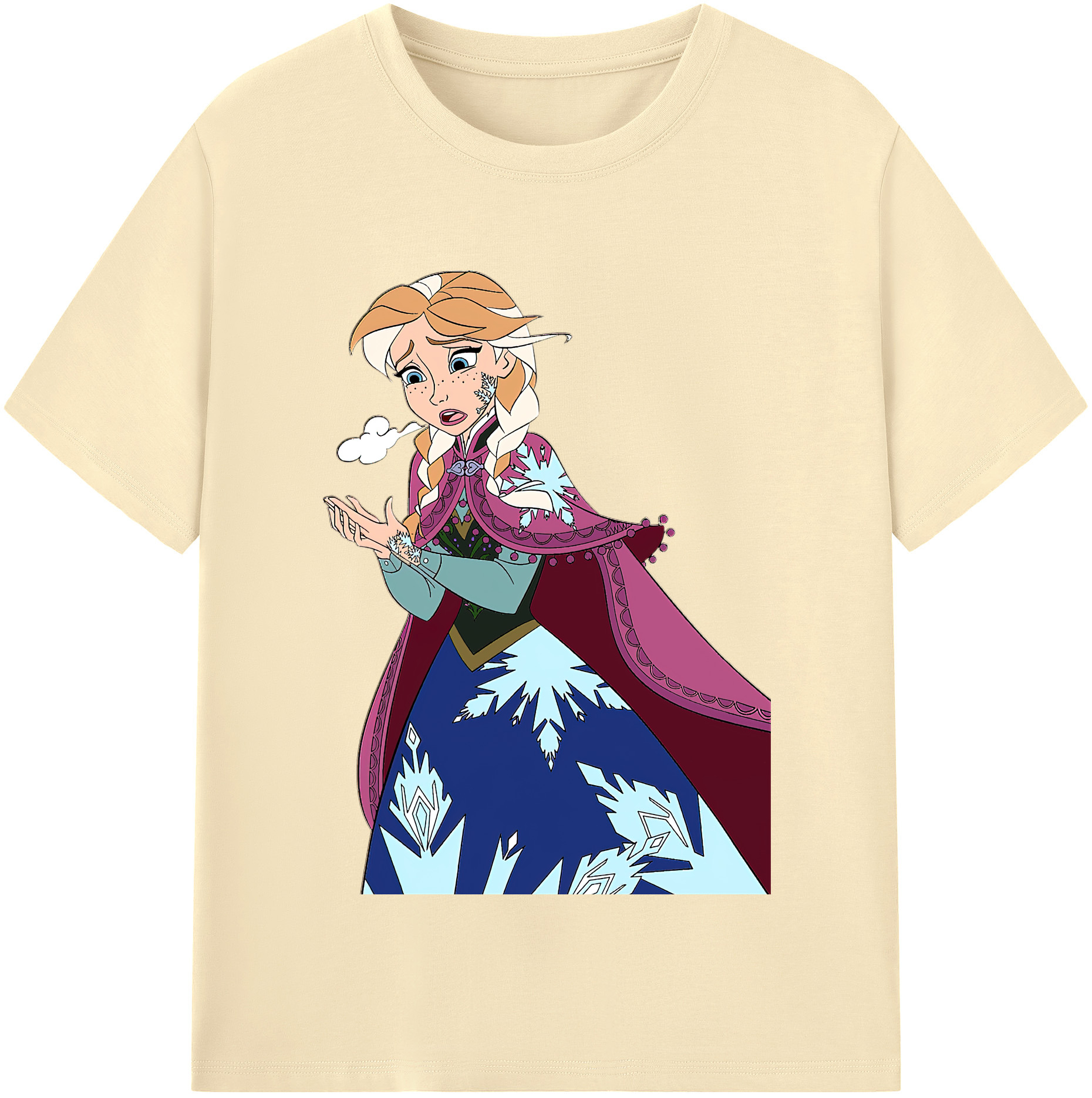 （画像用） アナと雪の女王 アンナ エルサ Frozen Anna Elsa 綿100％半袖Tシャツ（フロントプリント）