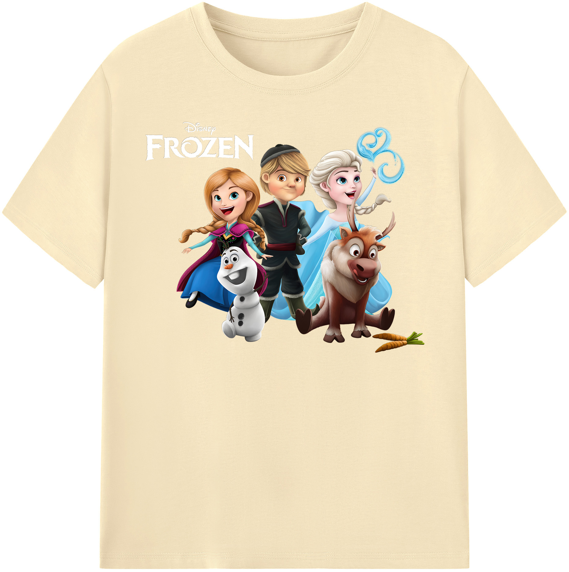 （画像用） アナと雪の女王 アンナ エルサ Frozen Anna Elsa 綿100％半袖Tシャツ（フロントプリント）
