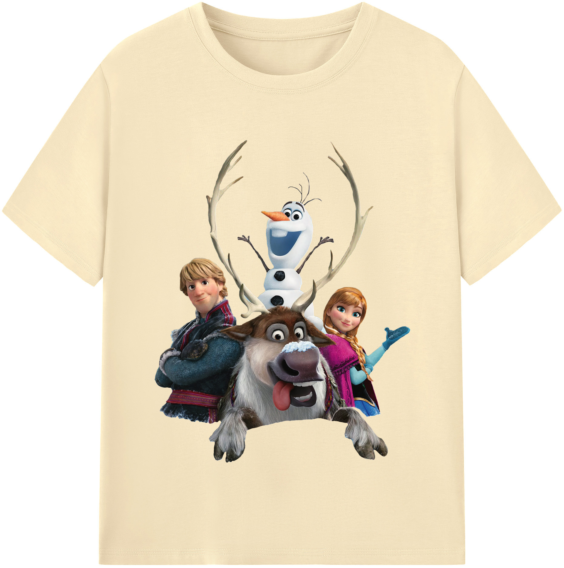 （画像用） アナと雪の女王 アンナ エルサ Frozen Anna Elsa 綿100％半袖Tシャツ（フロントプリント）
