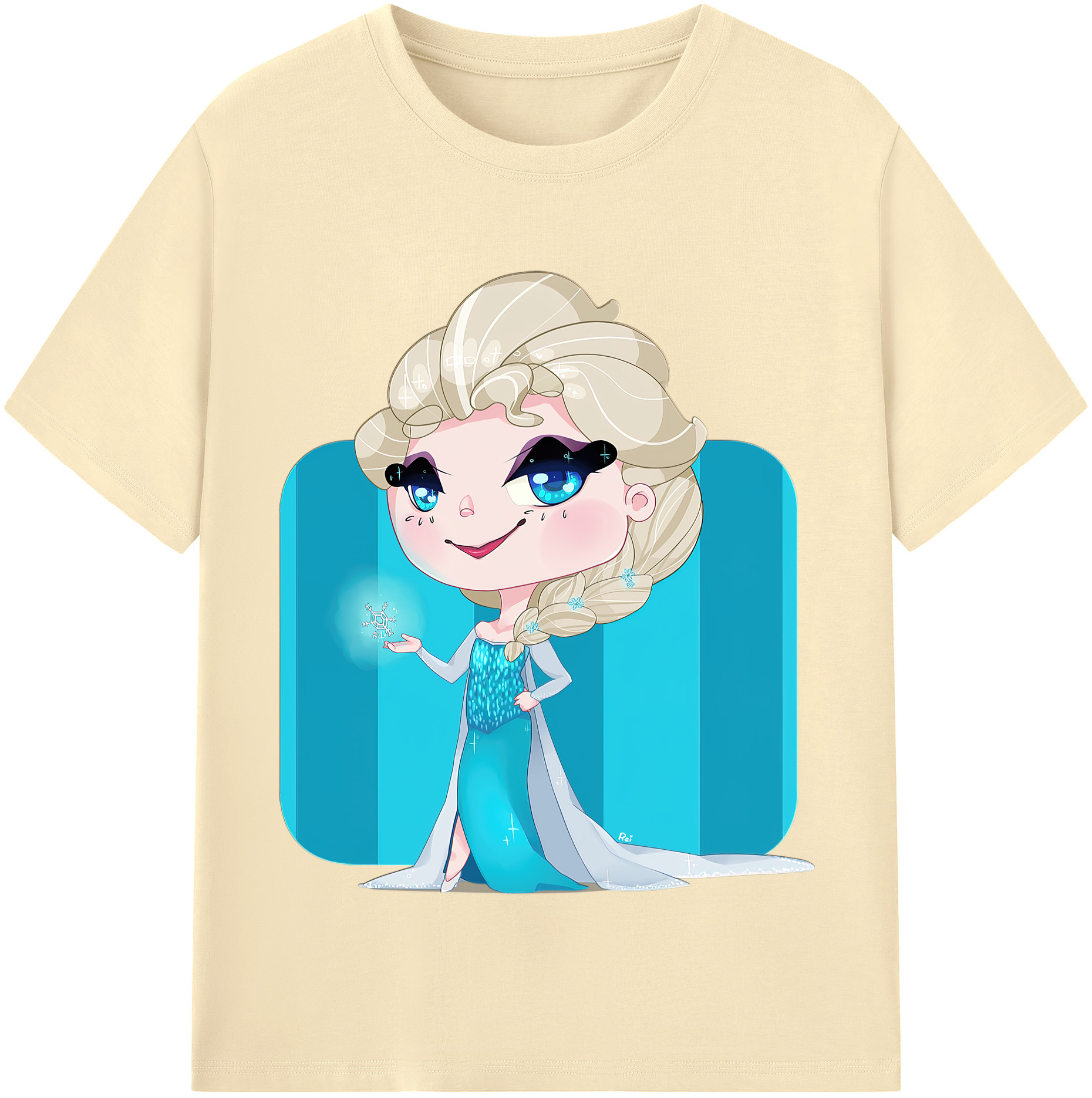 （画像用） アナと雪の女王 アンナ エルサ Frozen Anna Elsa 綿100％半袖Tシャツ（フロントプリント）