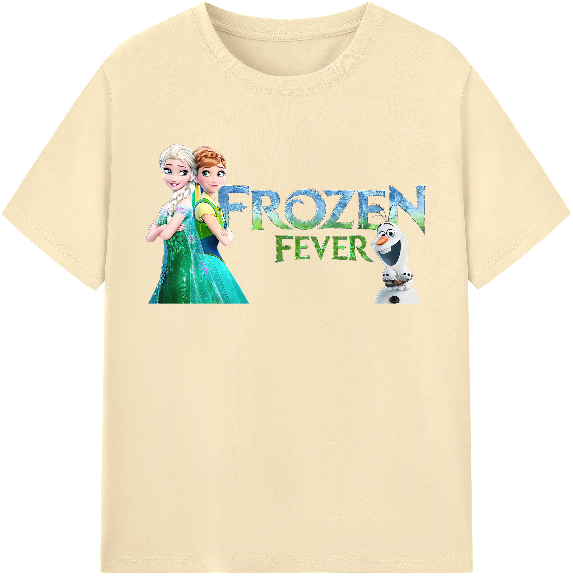 （画像用） アナと雪の女王 アンナ エルサ Frozen Anna Elsa 綿100％半袖Tシャツ（フロントプリント）