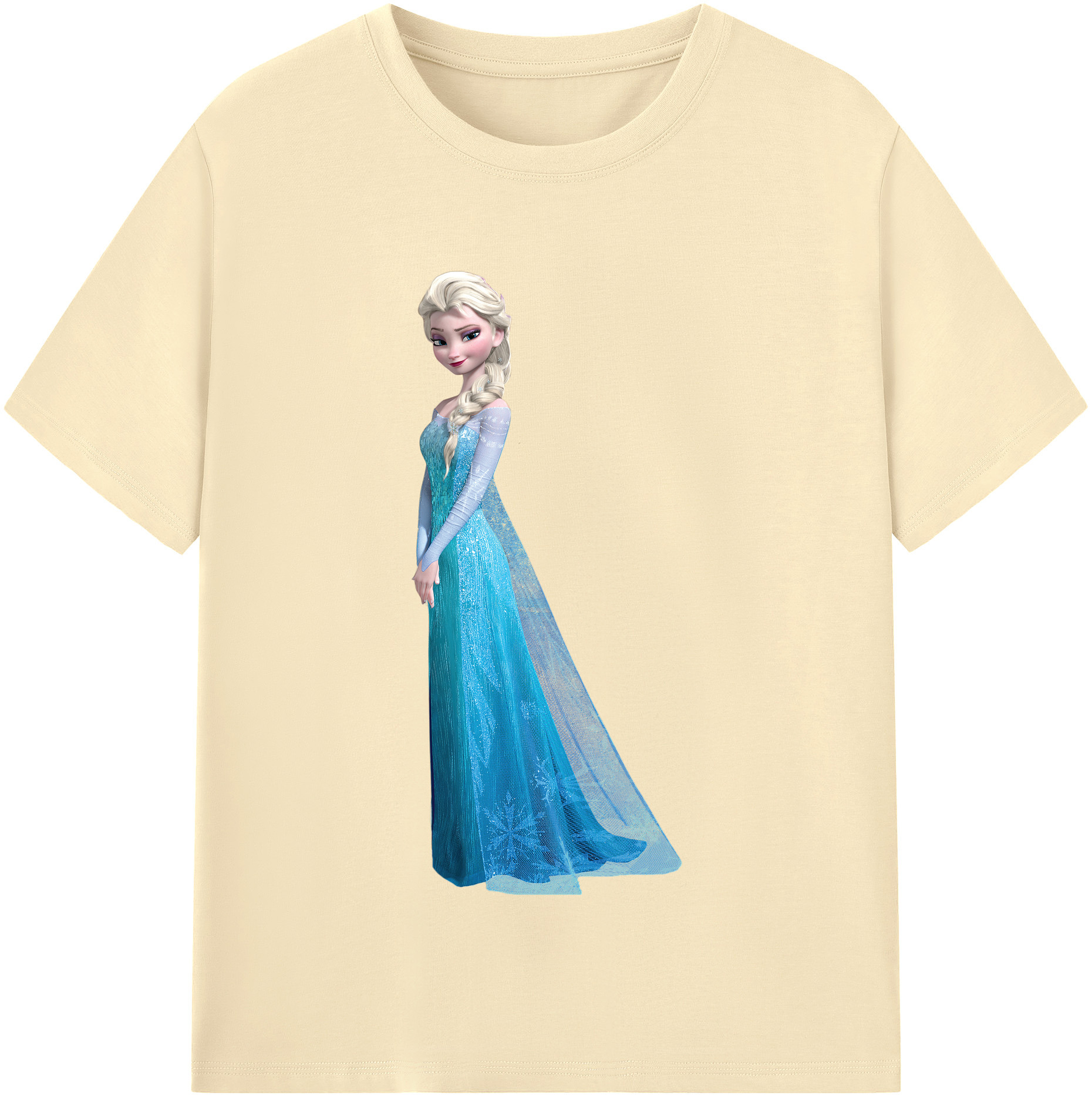 （画像用） アナと雪の女王 アンナ エルサ Frozen Anna Elsa 綿100％半袖Tシャツ（フロントプリント）