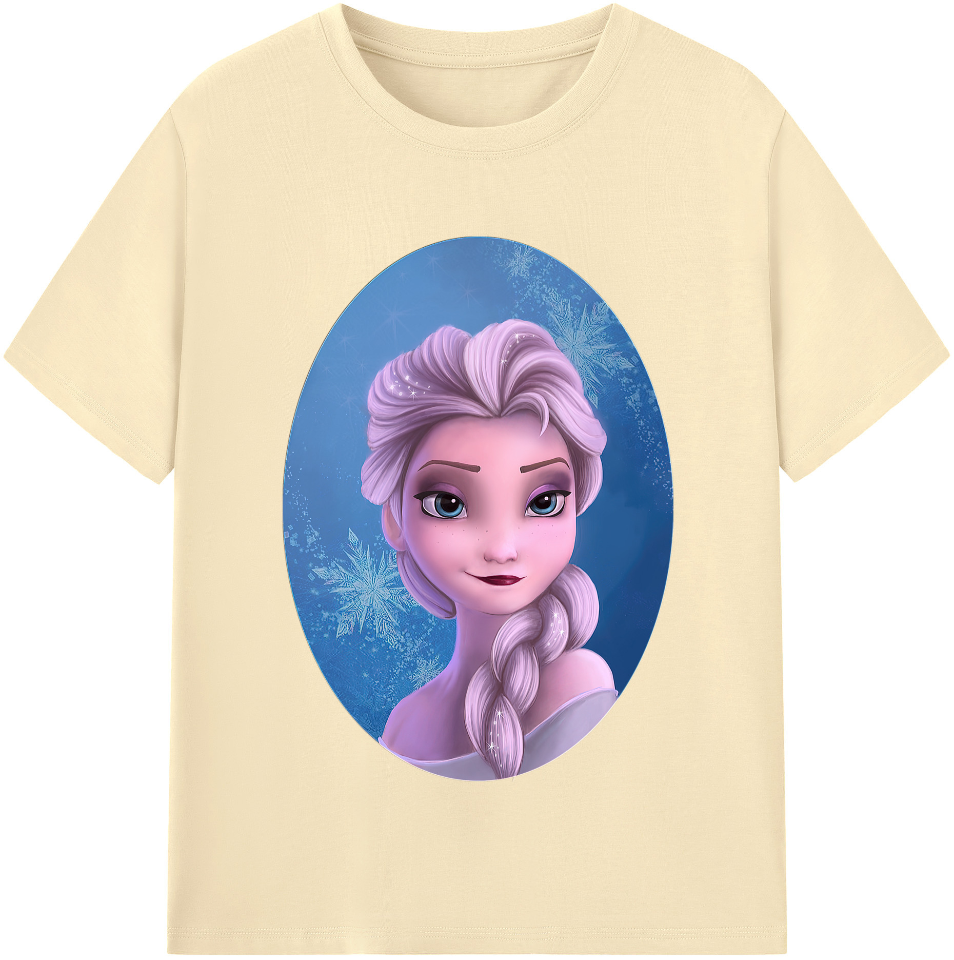 （画像用） アナと雪の女王 アンナ エルサ Frozen Anna Elsa 綿100％半袖Tシャツ（フロントプリント）