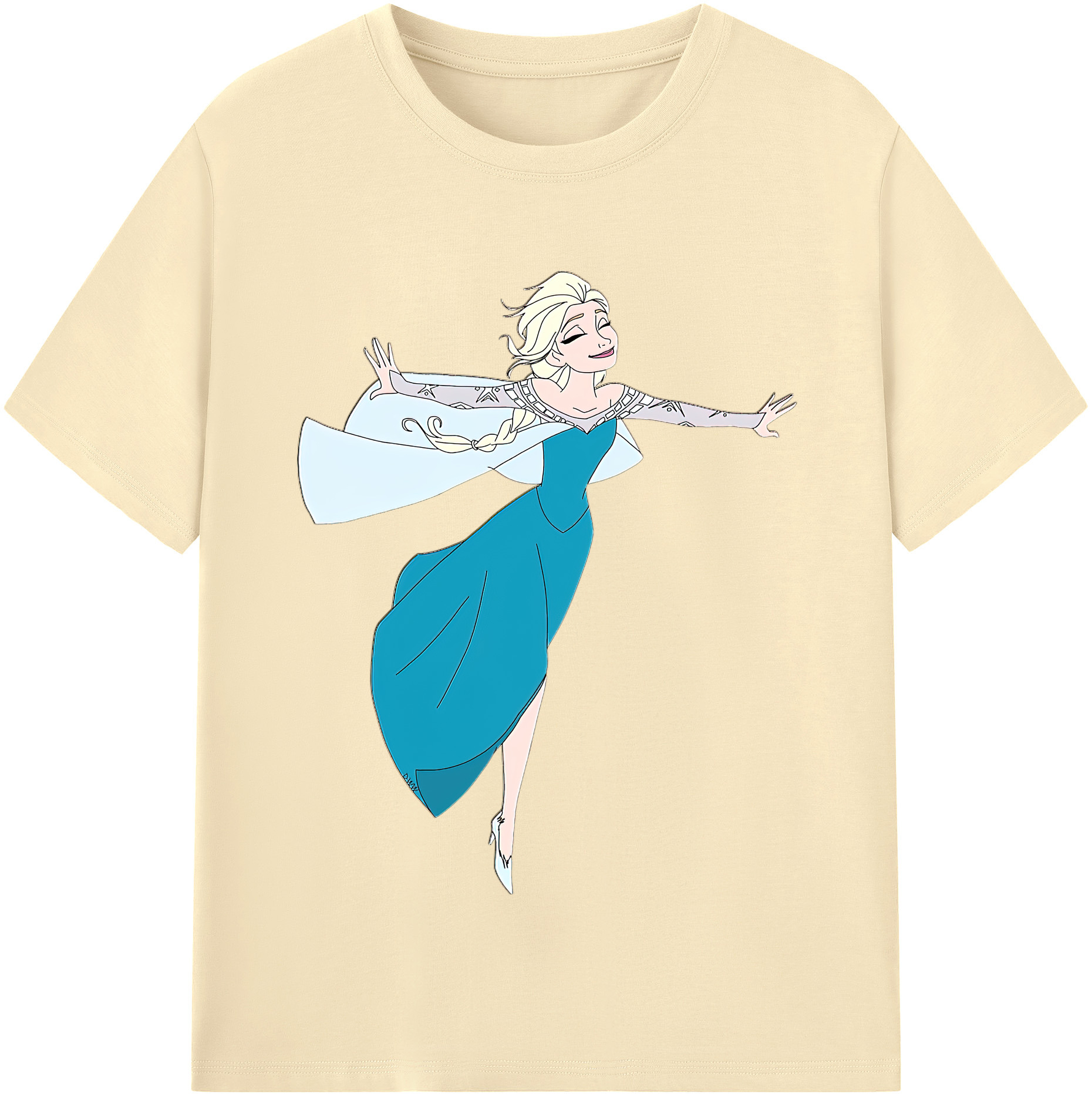 （画像用） アナと雪の女王 アンナ エルサ Frozen Anna Elsa 綿100％半袖Tシャツ（フロントプリント）
