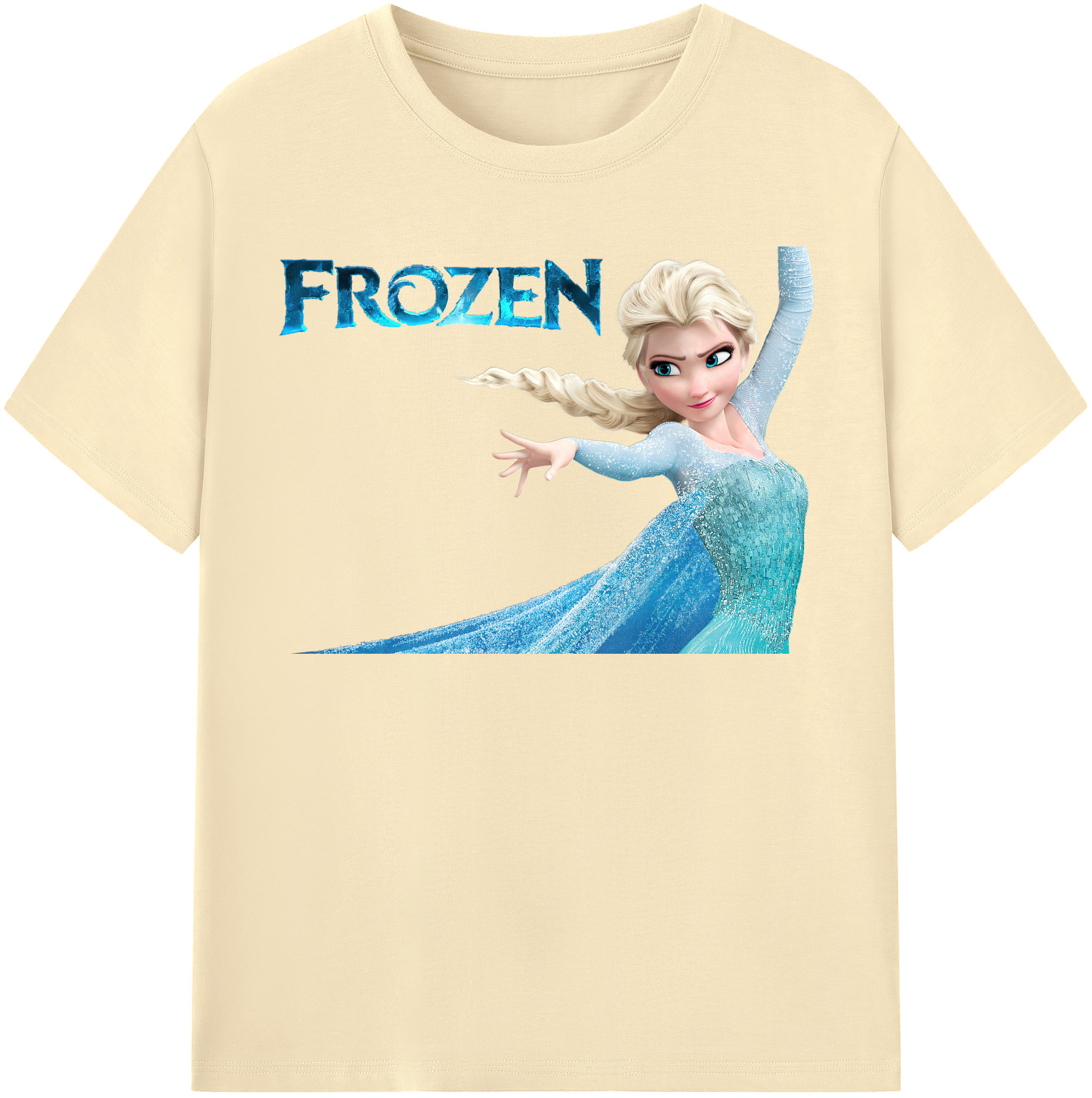 （画像用） アナと雪の女王 アンナ エルサ Frozen Anna Elsa 綿100％半袖Tシャツ（フロントプリント）