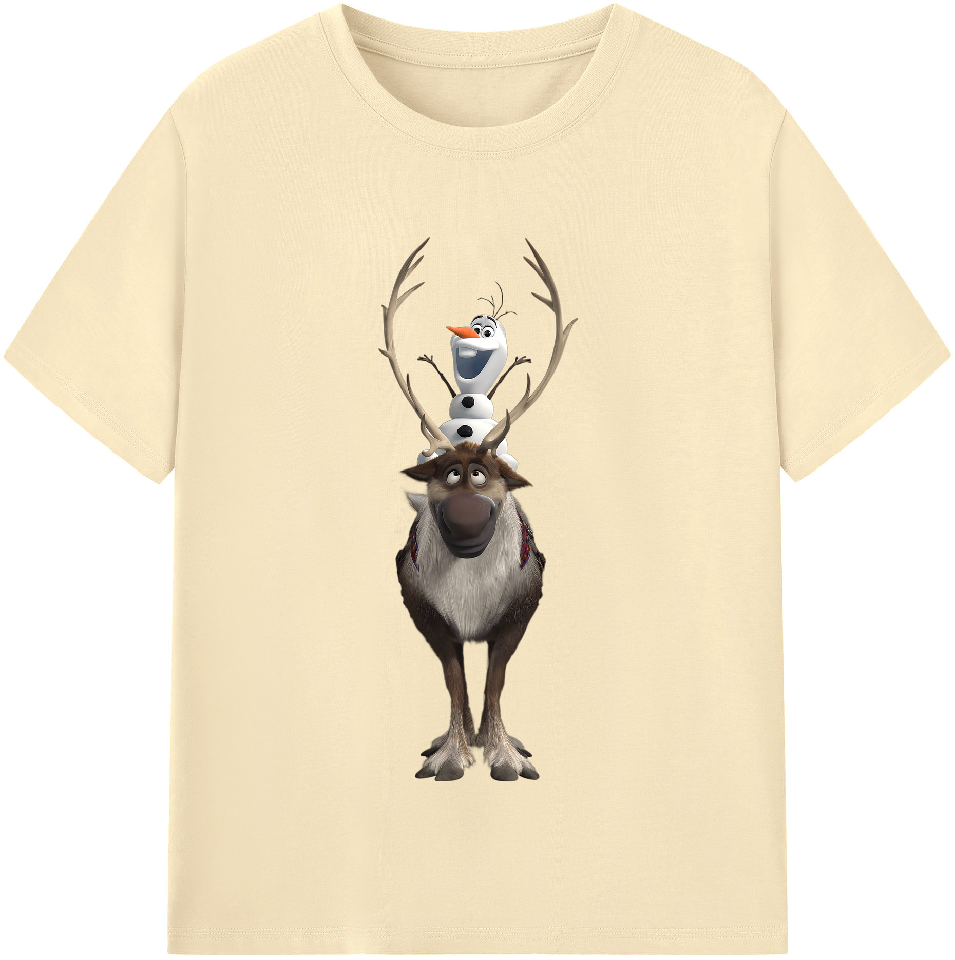 （画像用） アナと雪の女王 アンナ エルサ Frozen Anna Elsa 綿100％半袖Tシャツ（フロントプリント）