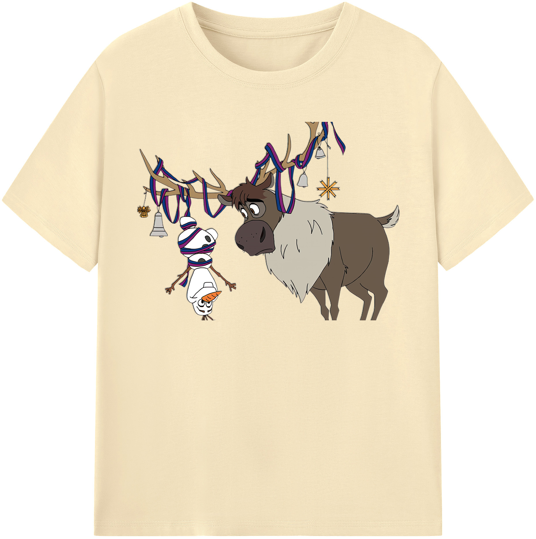 （画像用） アナと雪の女王 アンナ エルサ Frozen Anna Elsa 綿100％半袖Tシャツ（フロントプリント）
