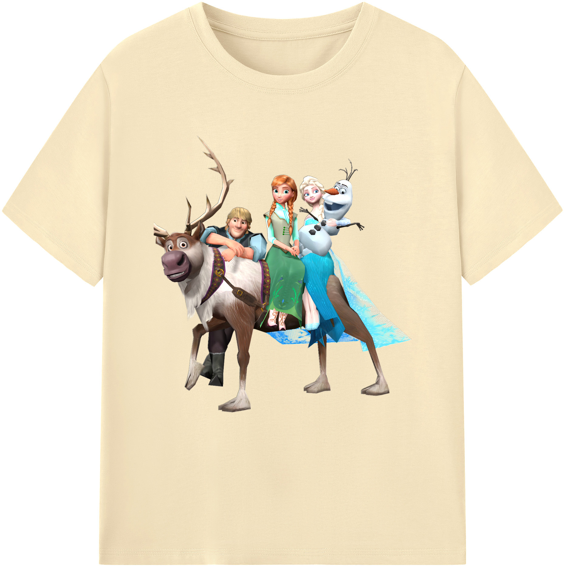 （画像用） アナと雪の女王 アンナ エルサ Frozen Anna Elsa 綿100％半袖Tシャツ（フロントプリント）