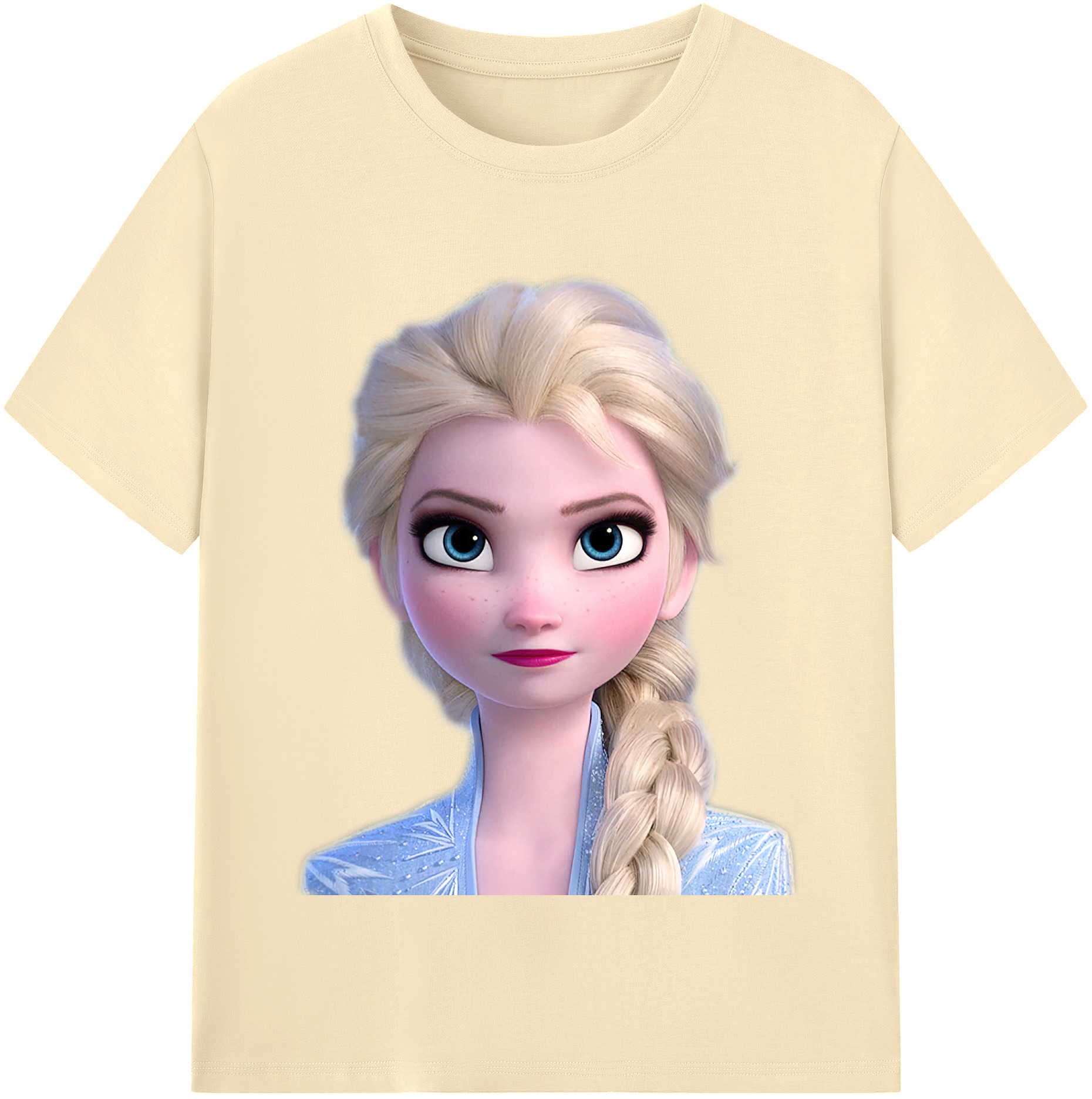 （画像用） アナと雪の女王 アンナ エルサ Frozen Anna Elsa 綿100％半袖Tシャツ（フロントプリント）