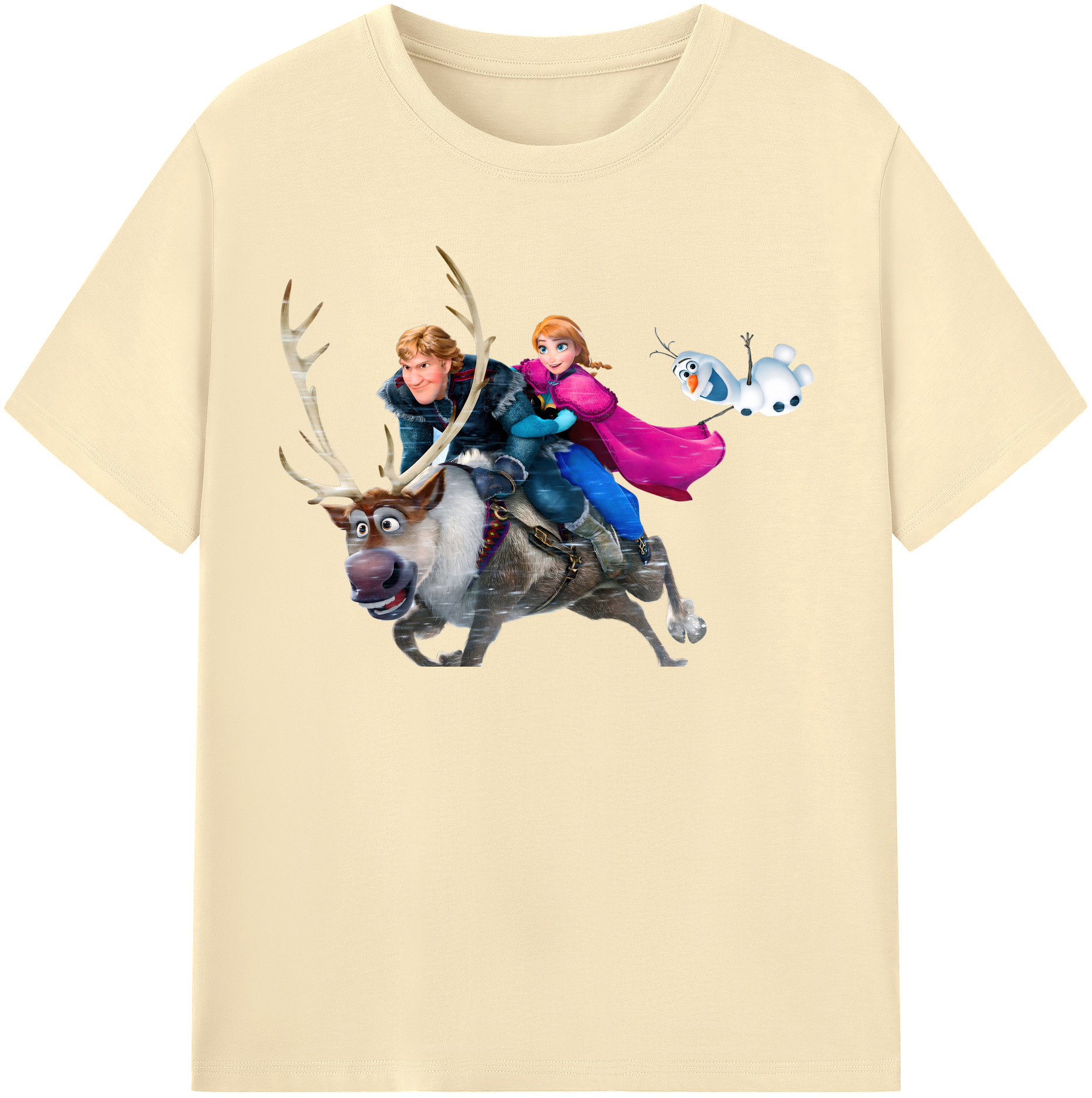 （画像用） アナと雪の女王 アンナ エルサ Frozen Anna Elsa 綿100％半袖Tシャツ（フロントプリント）
