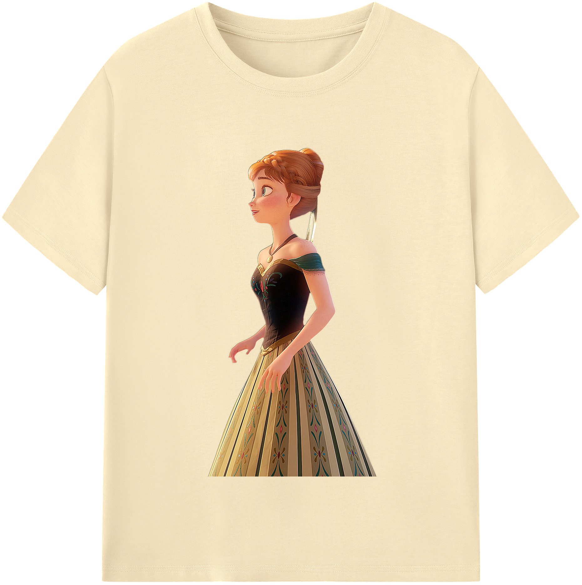 （画像用） アナと雪の女王 アンナ エルサ Frozen Anna Elsa 綿100％半袖Tシャツ（フロントプリント）