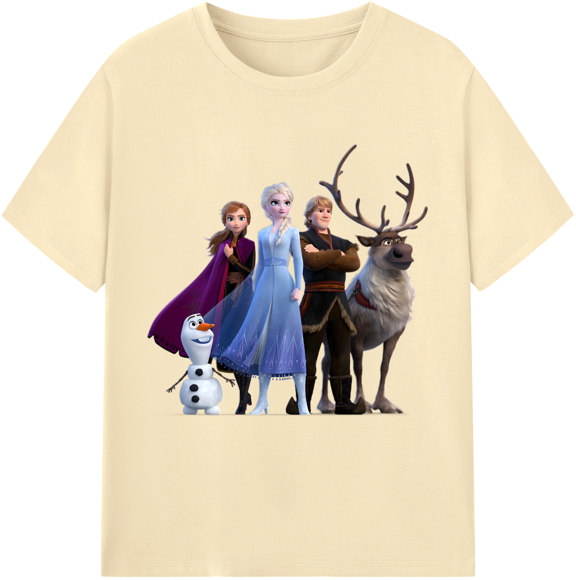 （画像用） アナと雪の女王 アンナ エルサ Frozen Anna Elsa 綿100％半袖Tシャツ（フロントプリント）
