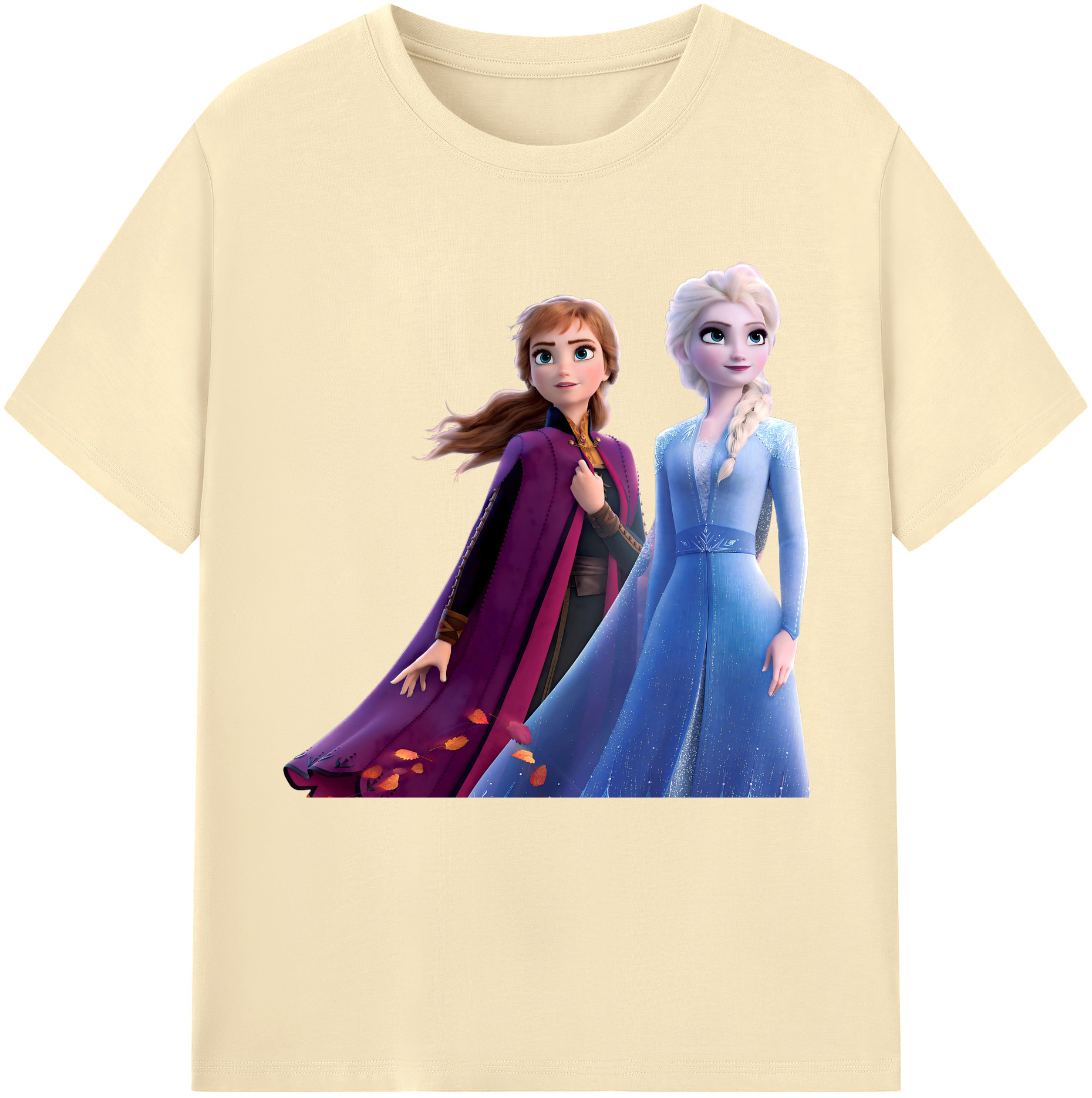 （画像用） アナと雪の女王 アンナ エルサ Frozen Anna Elsa 綿100％半袖Tシャツ（フロントプリント）