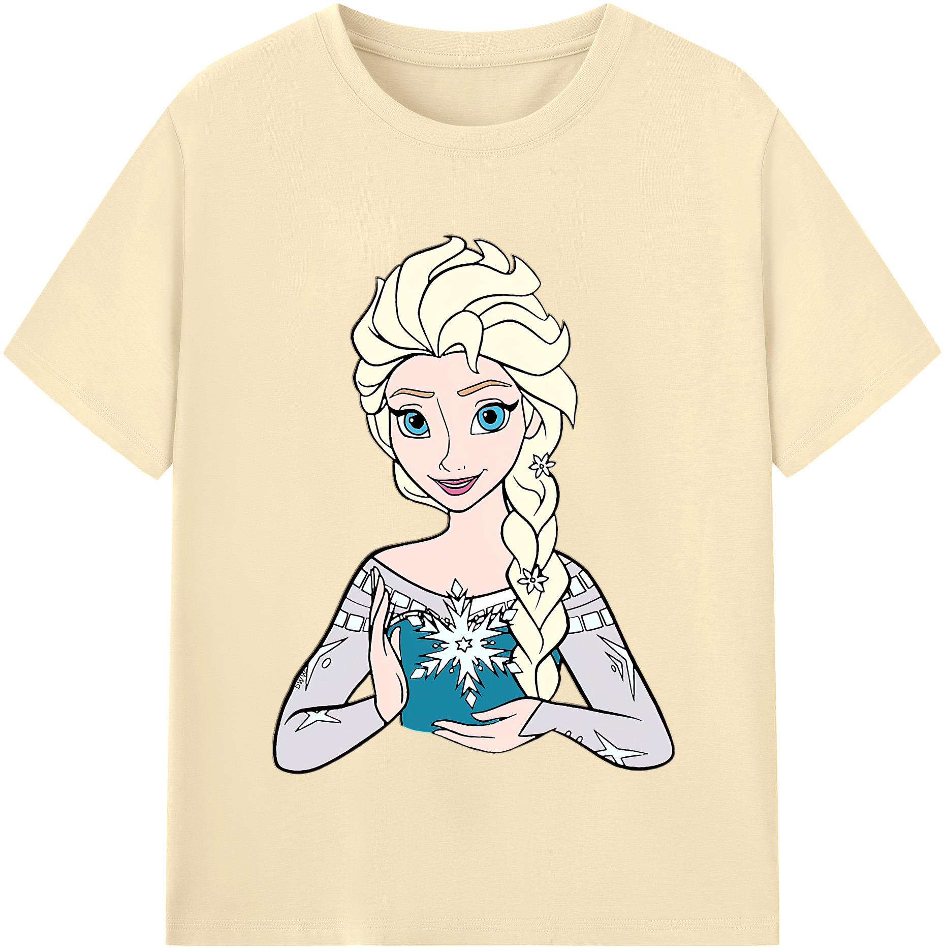 （画像用） アナと雪の女王 アンナ エルサ Frozen Anna Elsa 綿100％半袖Tシャツ（フロントプリント）