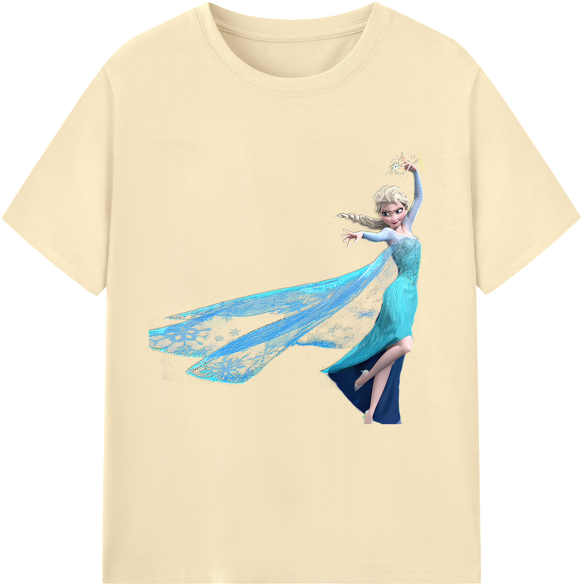 （画像用） アナと雪の女王 アンナ エルサ Frozen Anna Elsa 綿100％半袖Tシャツ（フロントプリント）