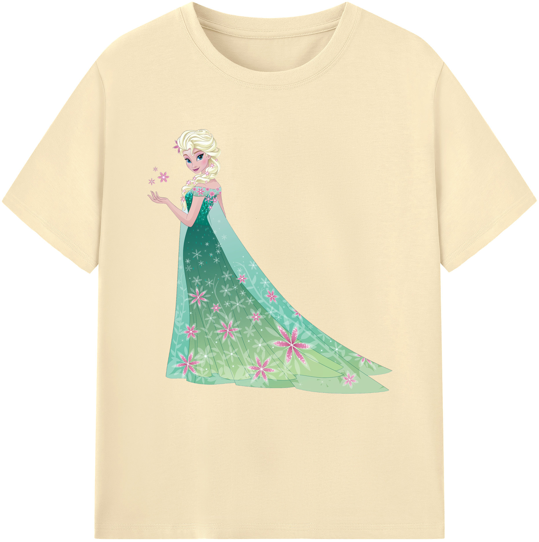（画像用） アナと雪の女王 アンナ エルサ Frozen Anna Elsa 綿100％半袖Tシャツ（フロントプリント）