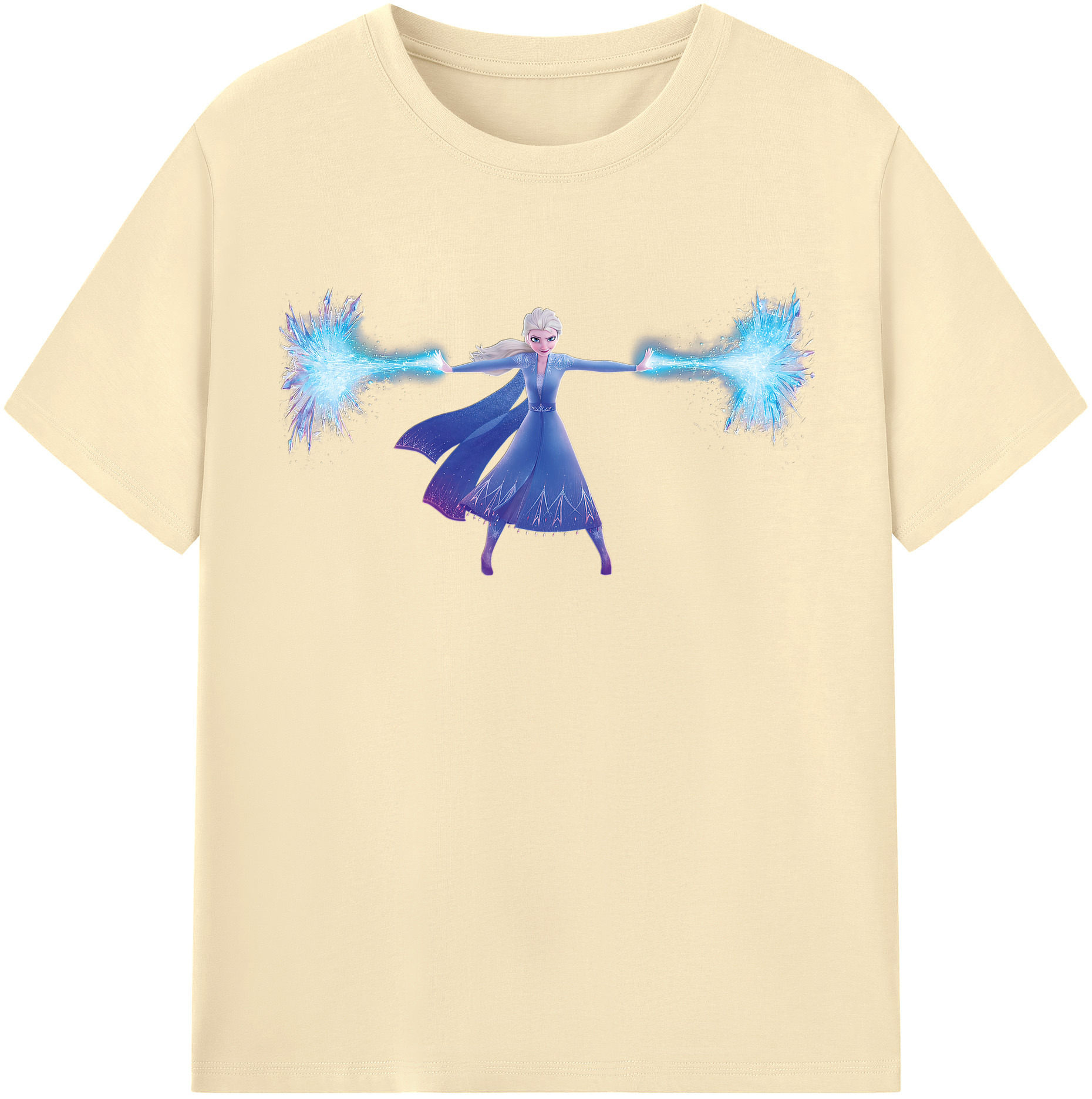 （画像用） アナと雪の女王 アンナ エルサ Frozen Anna Elsa 綿100％半袖Tシャツ（フロントプリント）