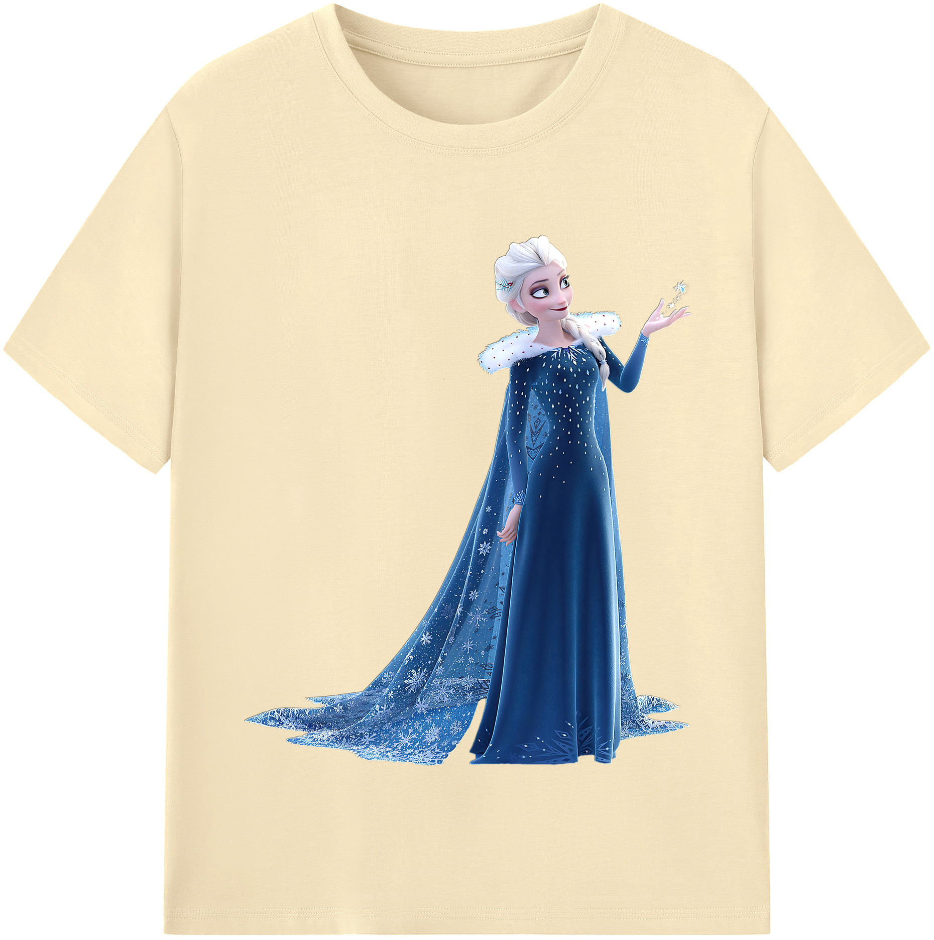 （画像用） アナと雪の女王 アンナ エルサ Frozen Anna Elsa 綿100％半袖Tシャツ（フロントプリント）