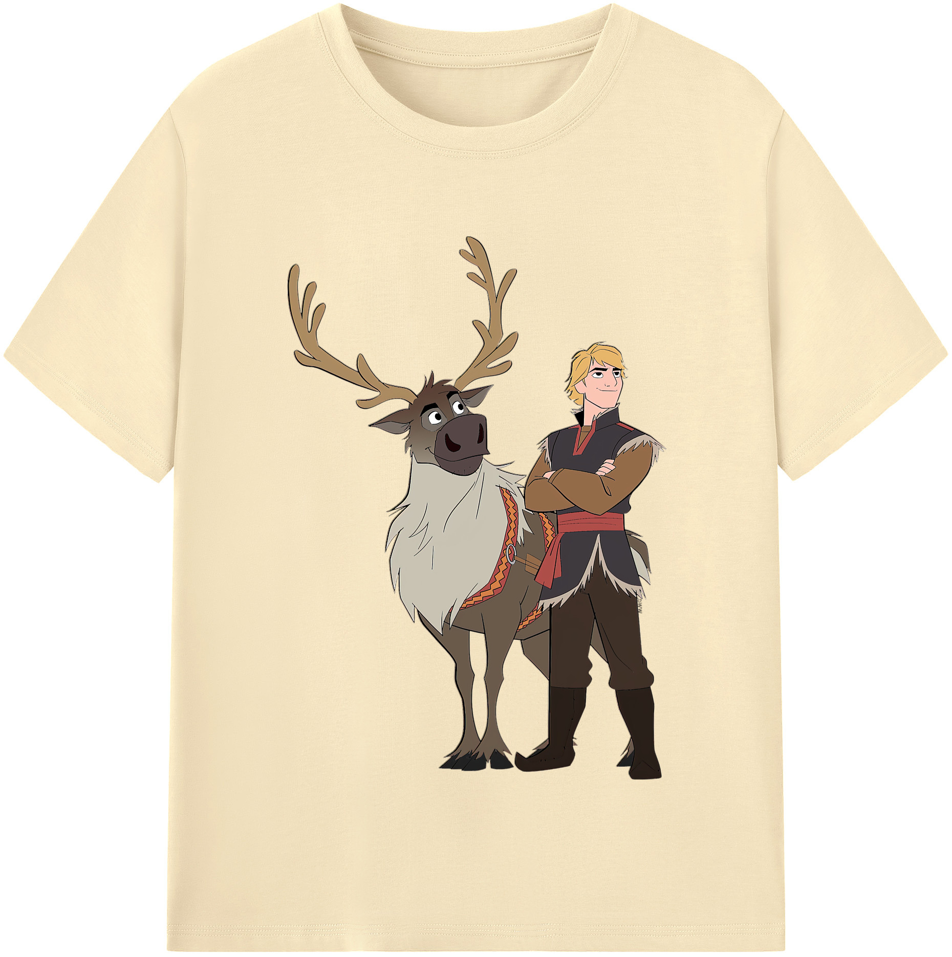 （画像用） アナと雪の女王 アンナ エルサ Frozen Anna Elsa 綿100％半袖Tシャツ（フロントプリント）