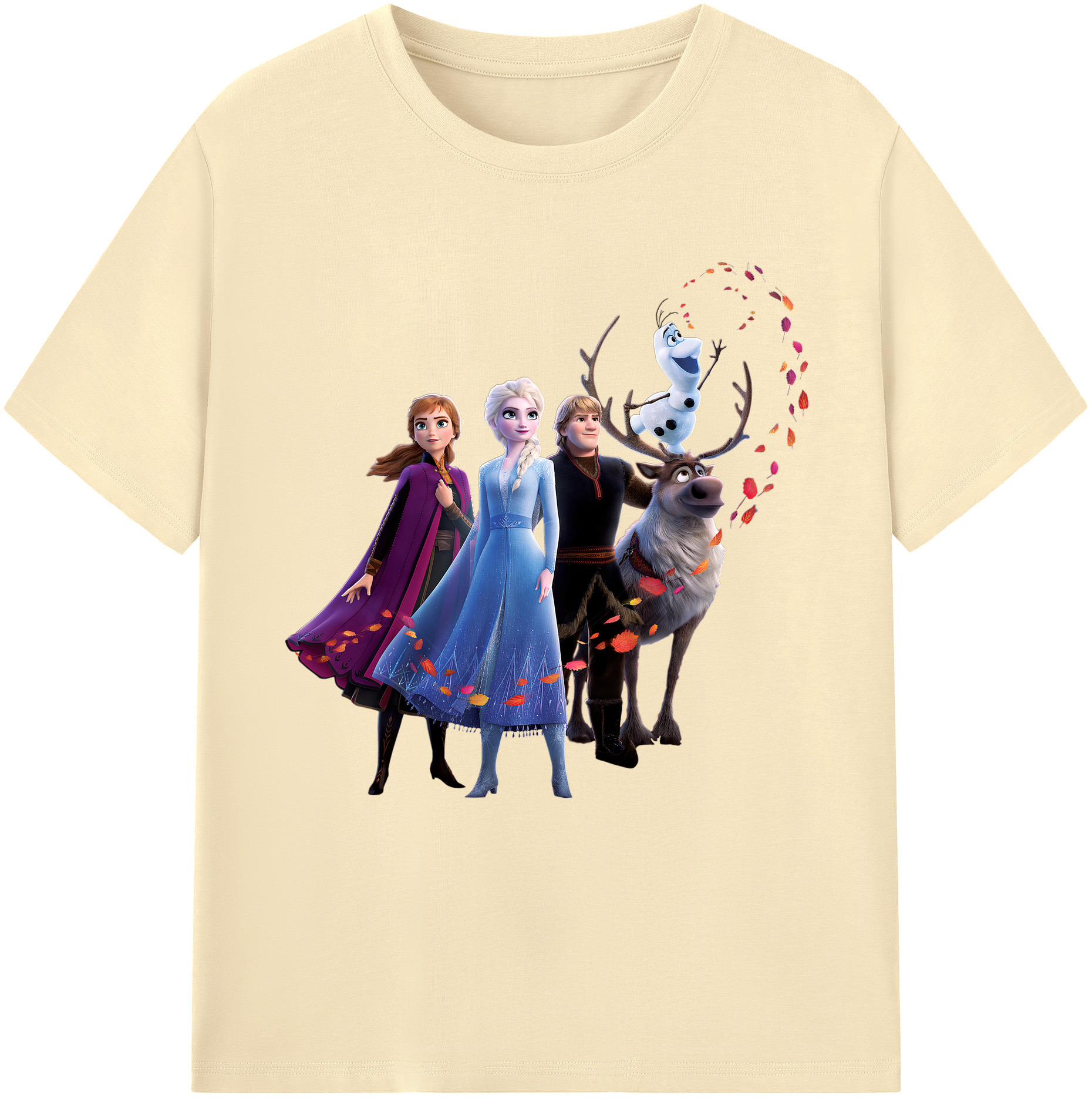 （画像用） アナと雪の女王 アンナ エルサ Frozen Anna Elsa 綿100％半袖Tシャツ（フロントプリント）