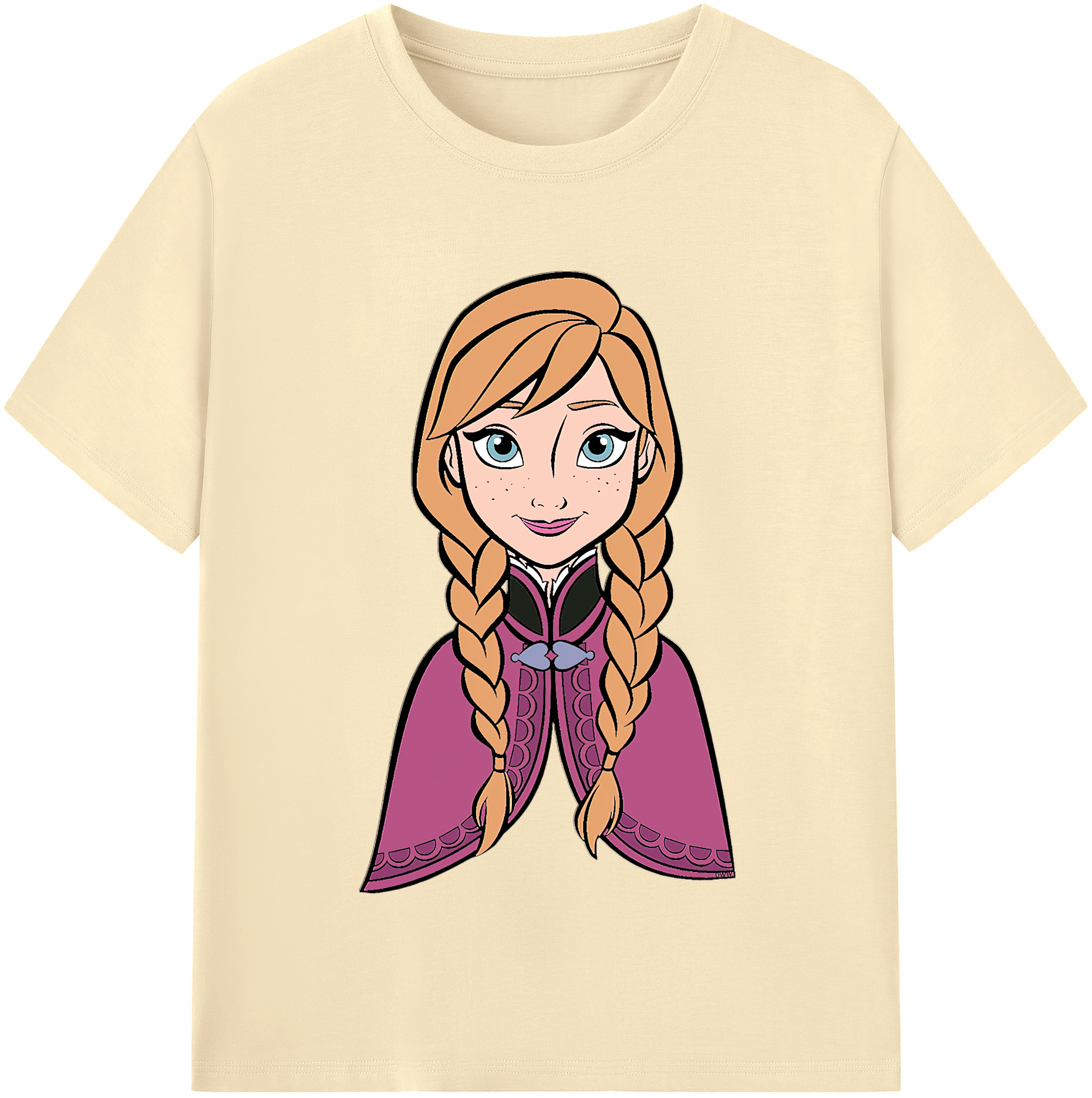 （画像用） アナと雪の女王 アンナ エルサ Frozen Anna Elsa 綿100％半袖Tシャツ（フロントプリント）