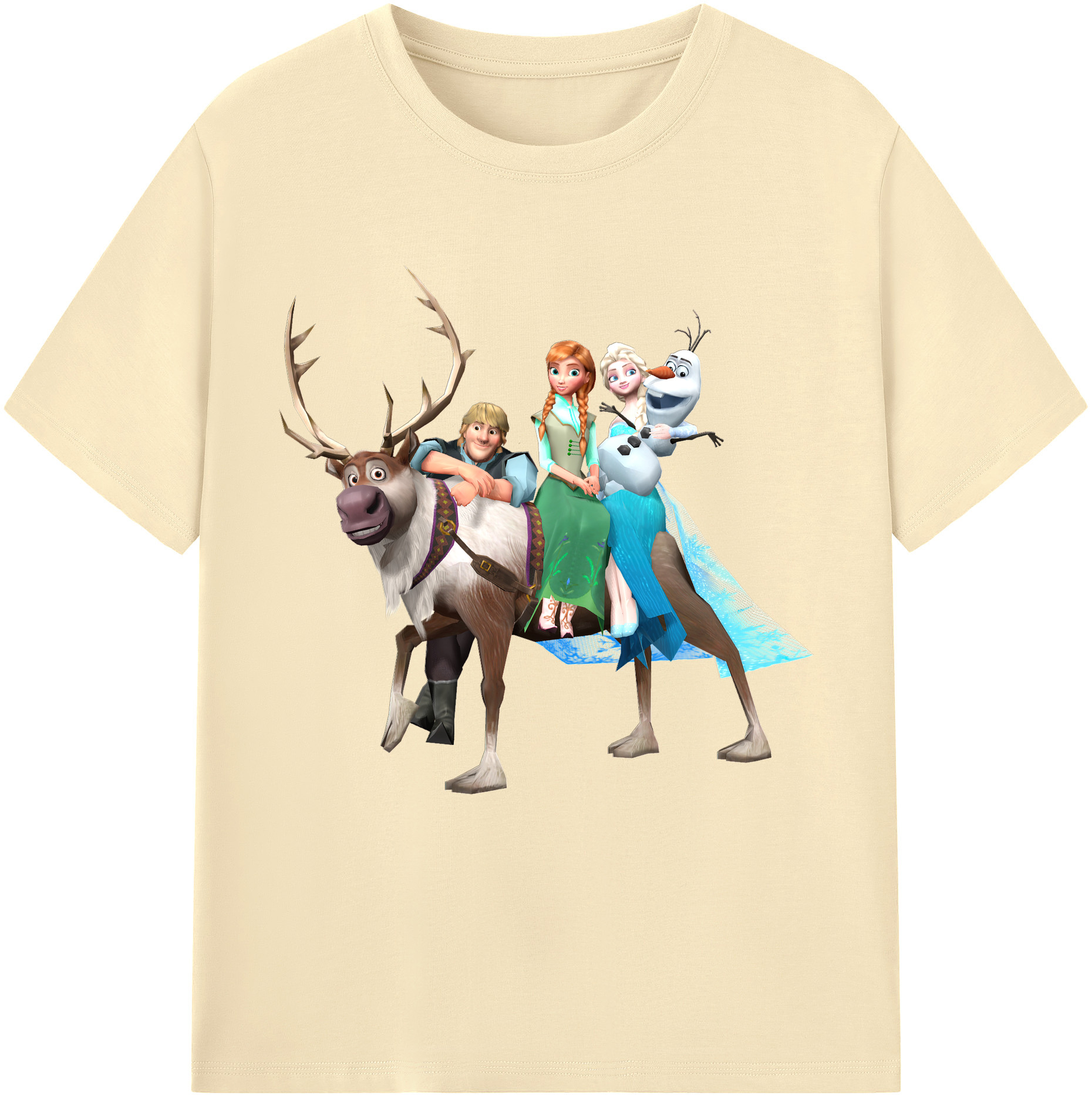 （画像用） アナと雪の女王 アンナ エルサ Frozen Anna Elsa 綿100％半袖Tシャツ（フロントプリント）
