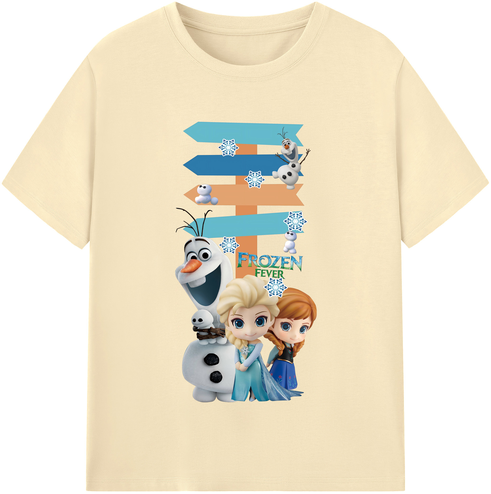（画像用） アナと雪の女王 アンナ エルサ Frozen Anna Elsa 綿100％半袖Tシャツ（フロントプリント）