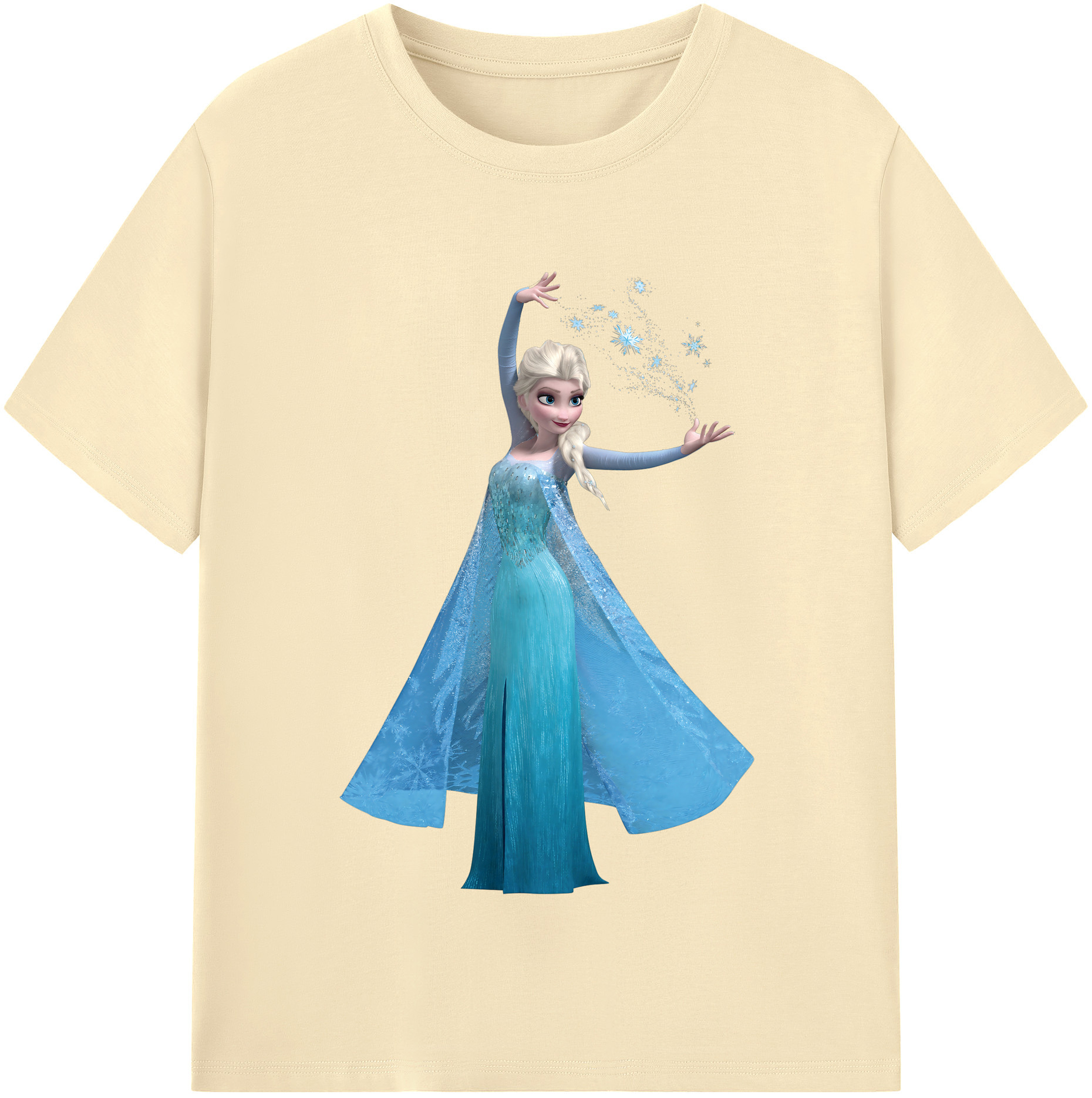 （画像用） アナと雪の女王 アンナ エルサ Frozen Anna Elsa 綿100％半袖Tシャツ（フロントプリント）