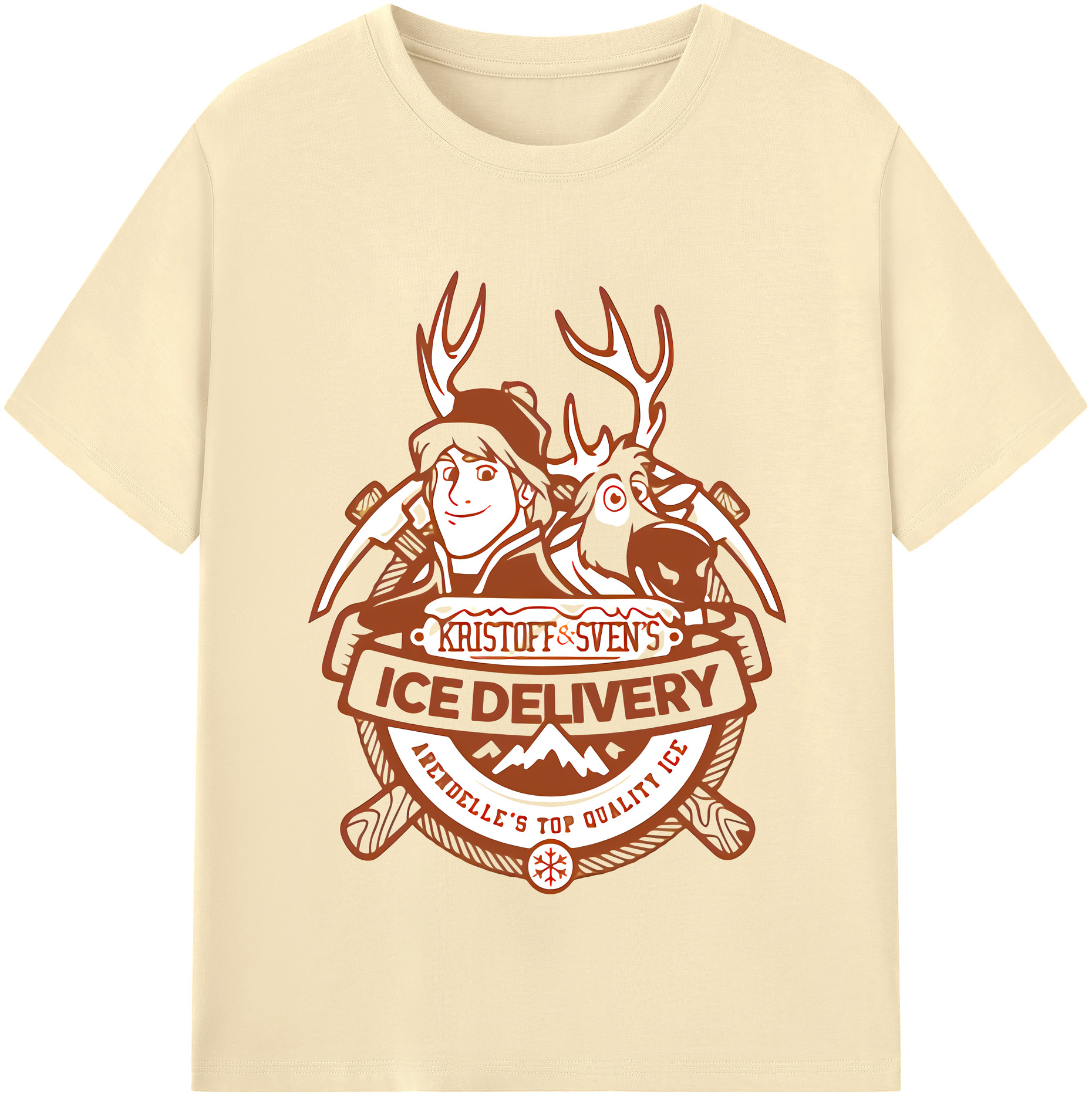 （画像用） アナと雪の女王 アンナ エルサ Frozen Anna Elsa 綿100％半袖Tシャツ（フロントプリント）