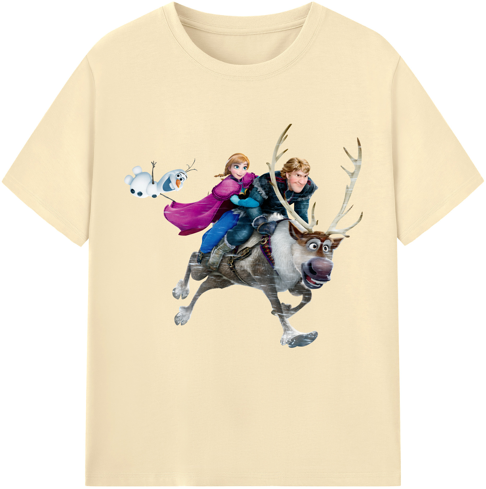 （画像用） アナと雪の女王 アンナ エルサ Frozen Anna Elsa 綿100％半袖Tシャツ（フロントプリント）