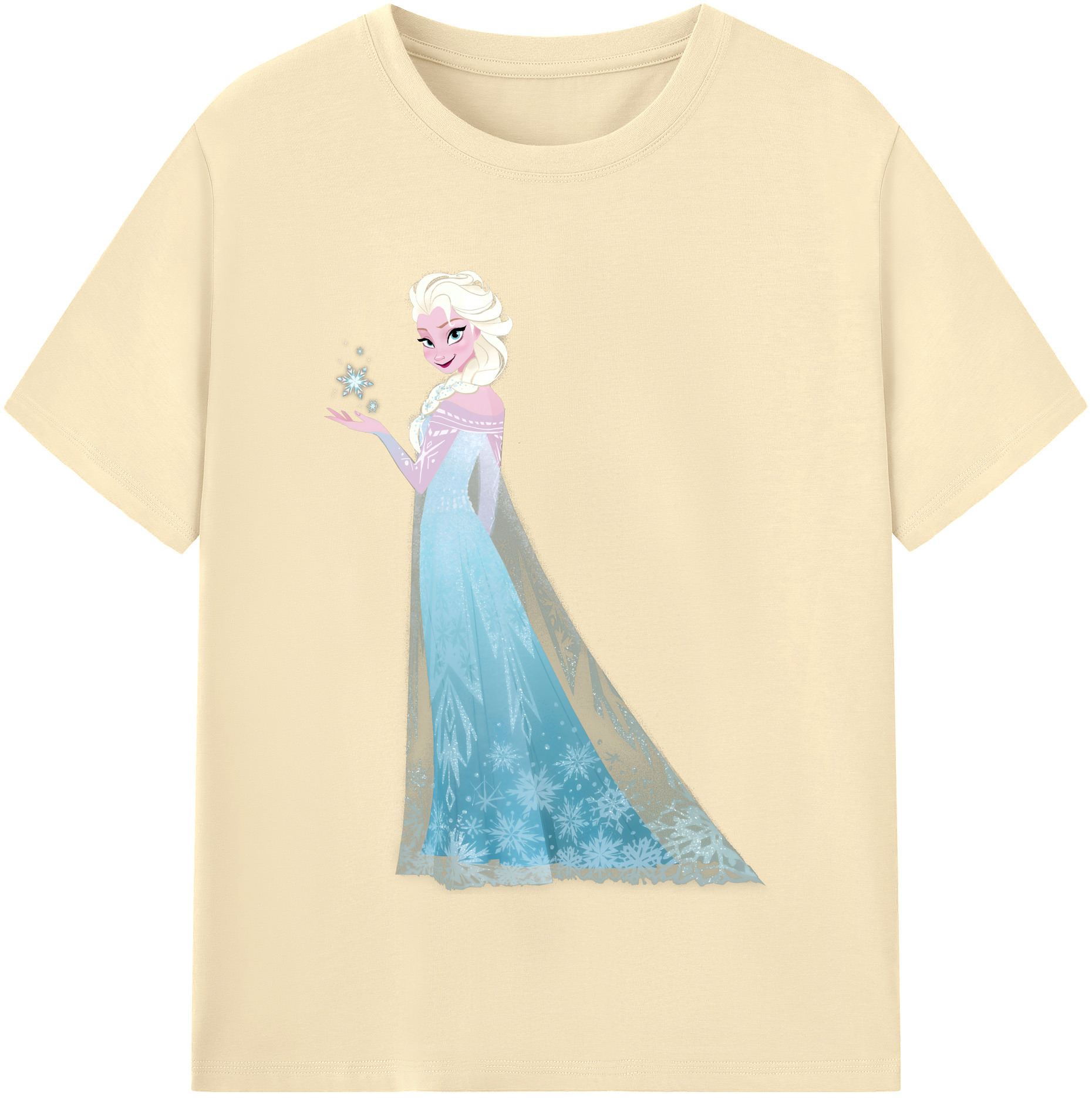 （画像用） アナと雪の女王 アンナ エルサ Frozen Anna Elsa 綿100％半袖Tシャツ（フロントプリント）