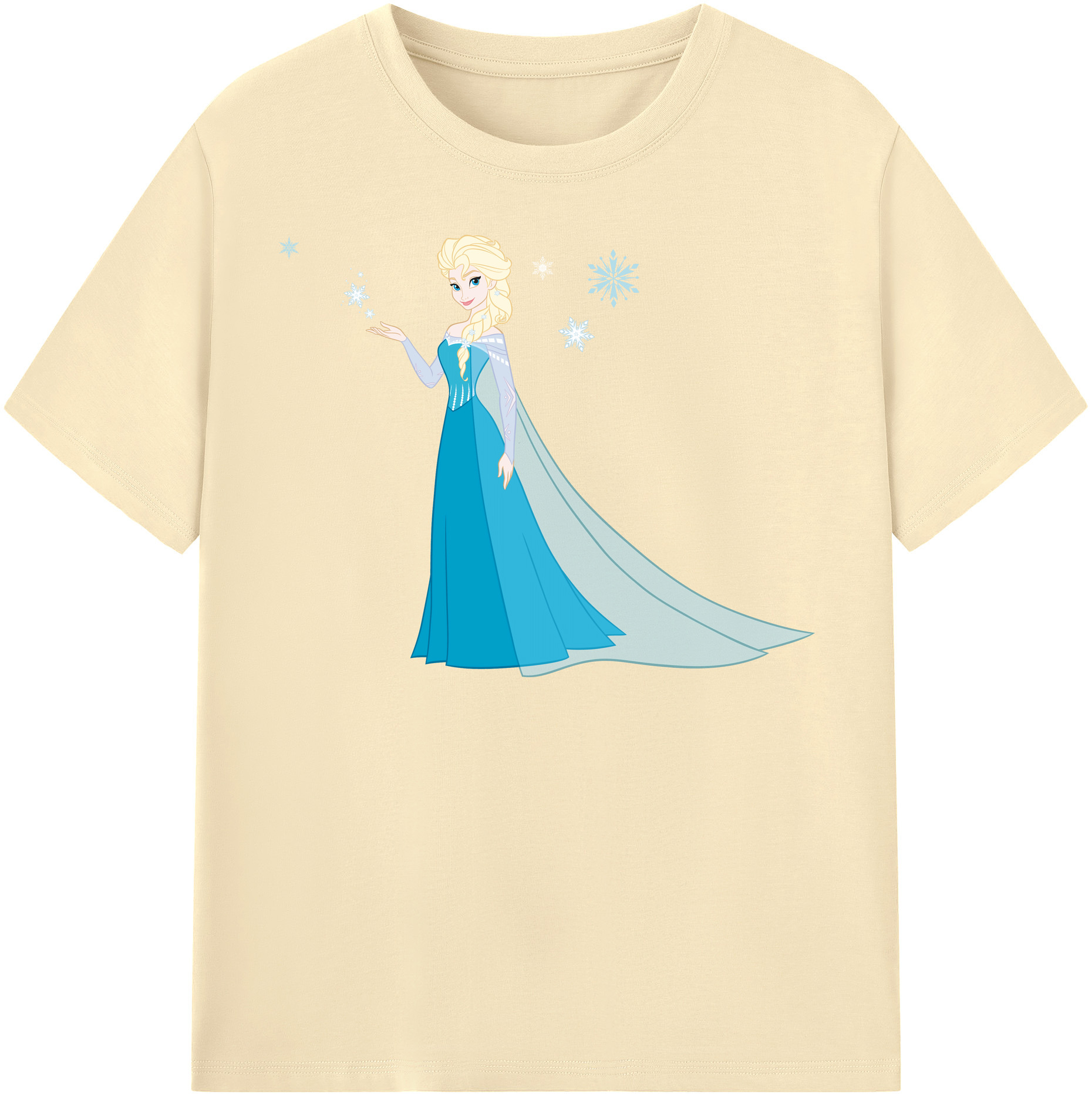 （画像用） アナと雪の女王 アンナ エルサ Frozen Anna Elsa 綿100％半袖Tシャツ（フロントプリント）