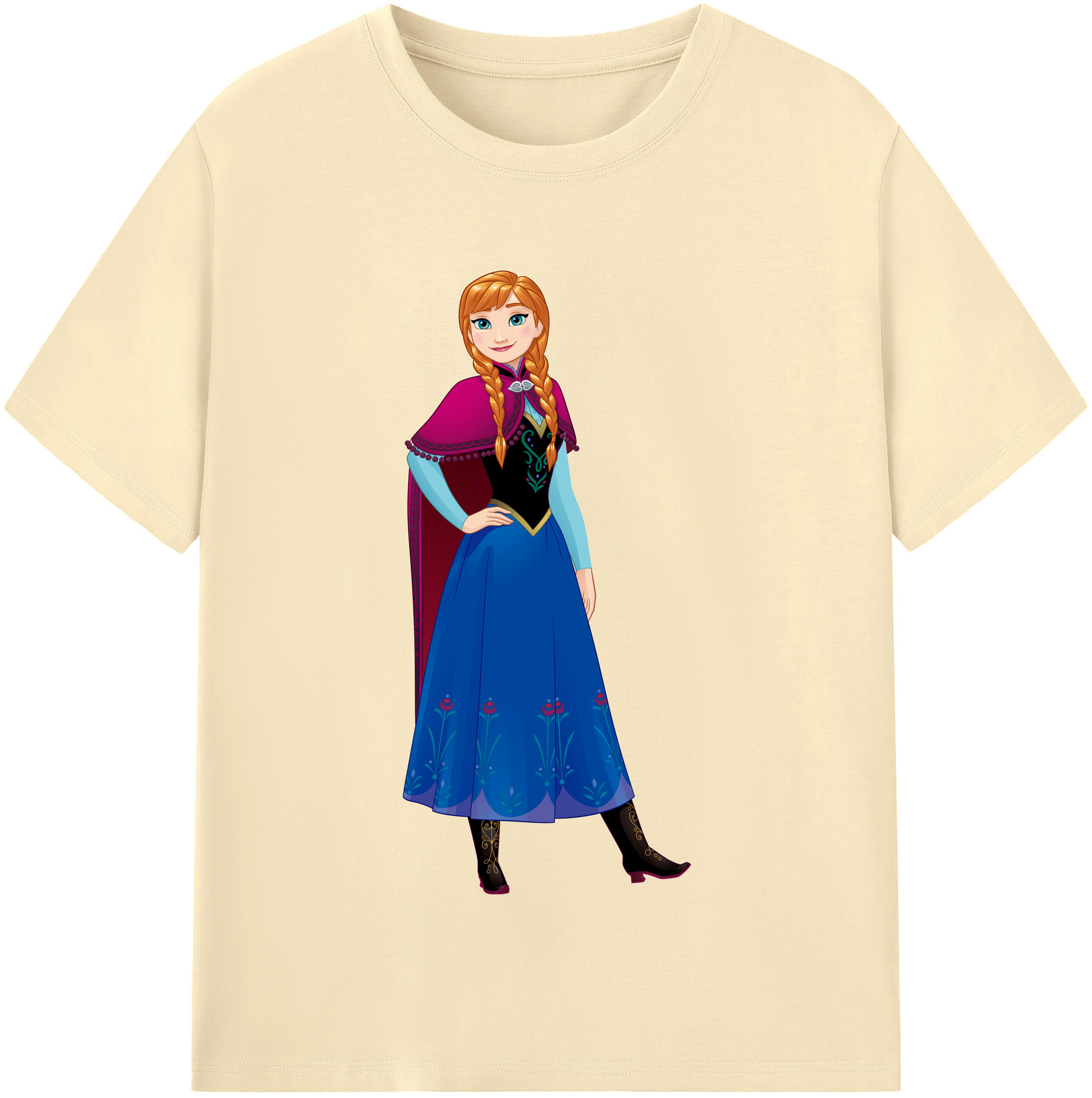 （画像用） アナと雪の女王 アンナ エルサ Frozen Anna Elsa 綿100％半袖Tシャツ（フロントプリント）