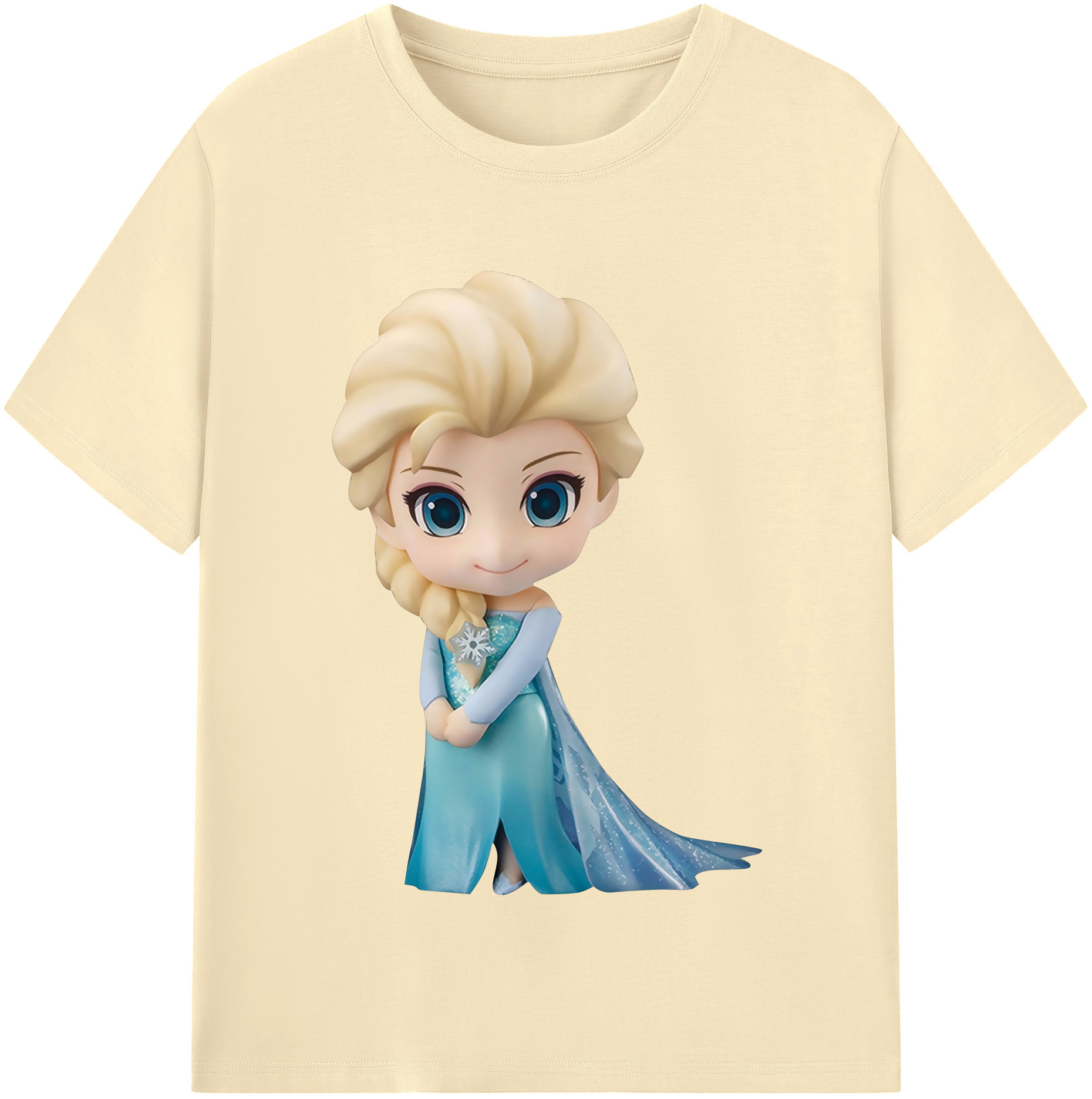 （画像用） アナと雪の女王 アンナ エルサ Frozen Anna Elsa 綿100％半袖Tシャツ（フロントプリント）