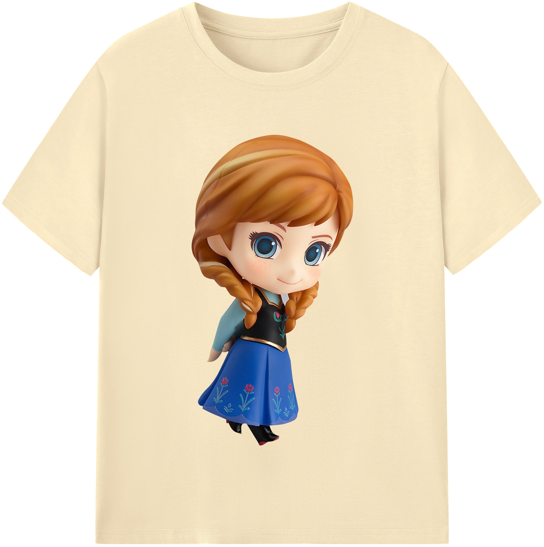 （画像用） アナと雪の女王 アンナ エルサ Frozen Anna Elsa 綿100％半袖Tシャツ（フロントプリント）