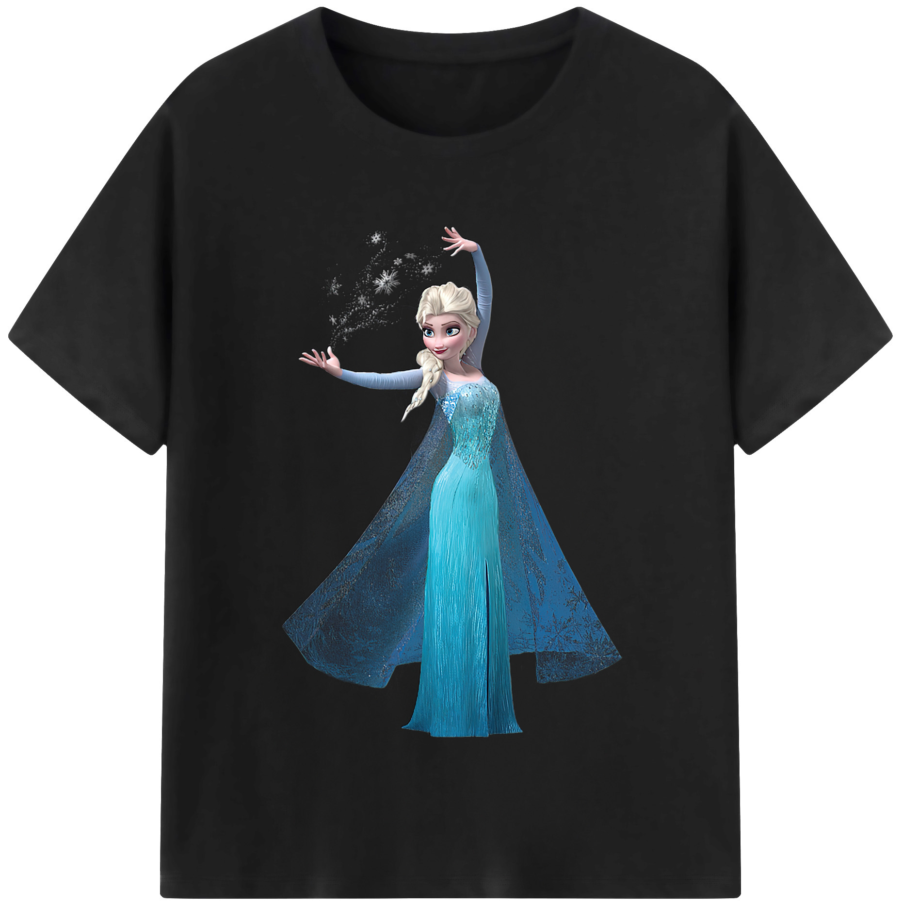 （画像用） アナと雪の女王 アンナ エルサ Frozen Anna Elsa 綿100％半袖Tシャツ（フロントプリント）
