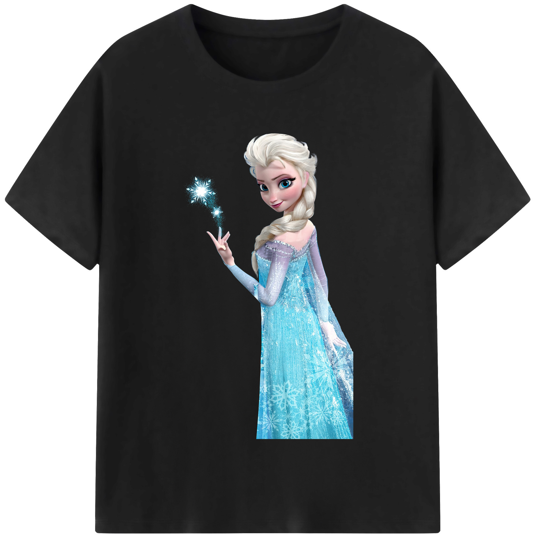 （画像用） アナと雪の女王 アンナ エルサ Frozen Anna Elsa 綿100％半袖Tシャツ（フロントプリント）