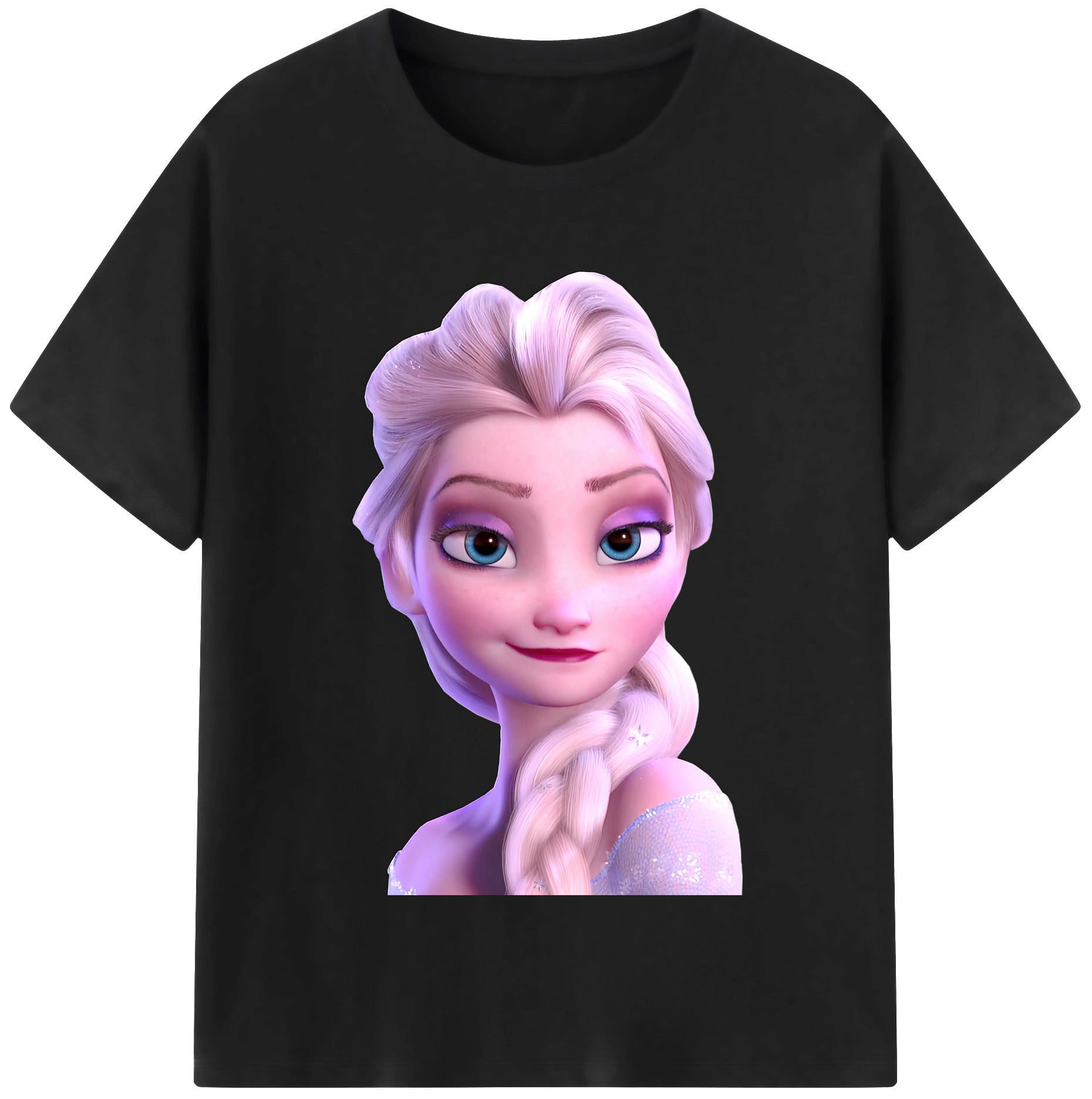 （画像用） アナと雪の女王 アンナ エルサ Frozen Anna Elsa 綿100％半袖Tシャツ（フロントプリント）