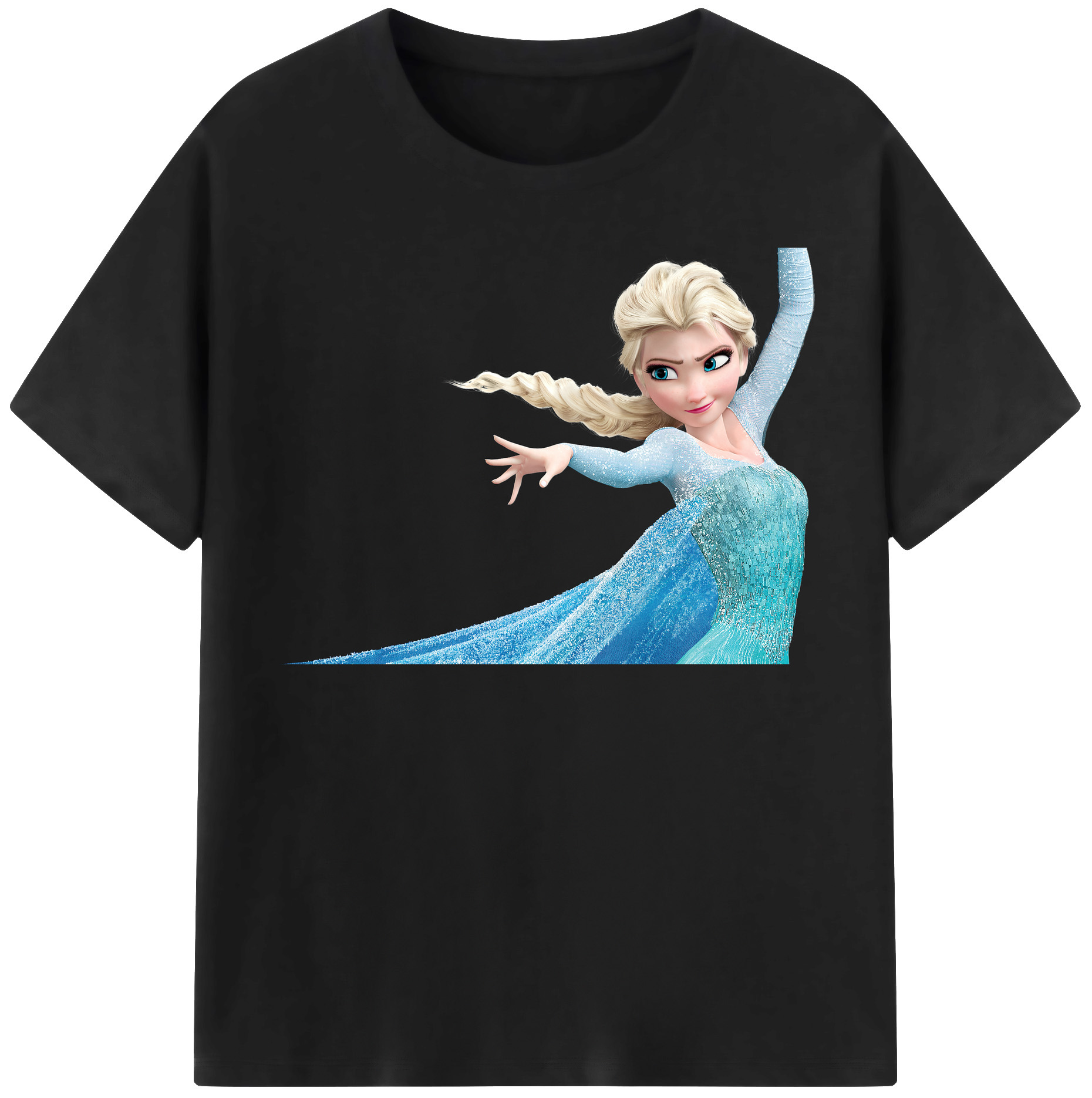 （画像用） アナと雪の女王 アンナ エルサ Frozen Anna Elsa 綿100％半袖Tシャツ（フロントプリント）