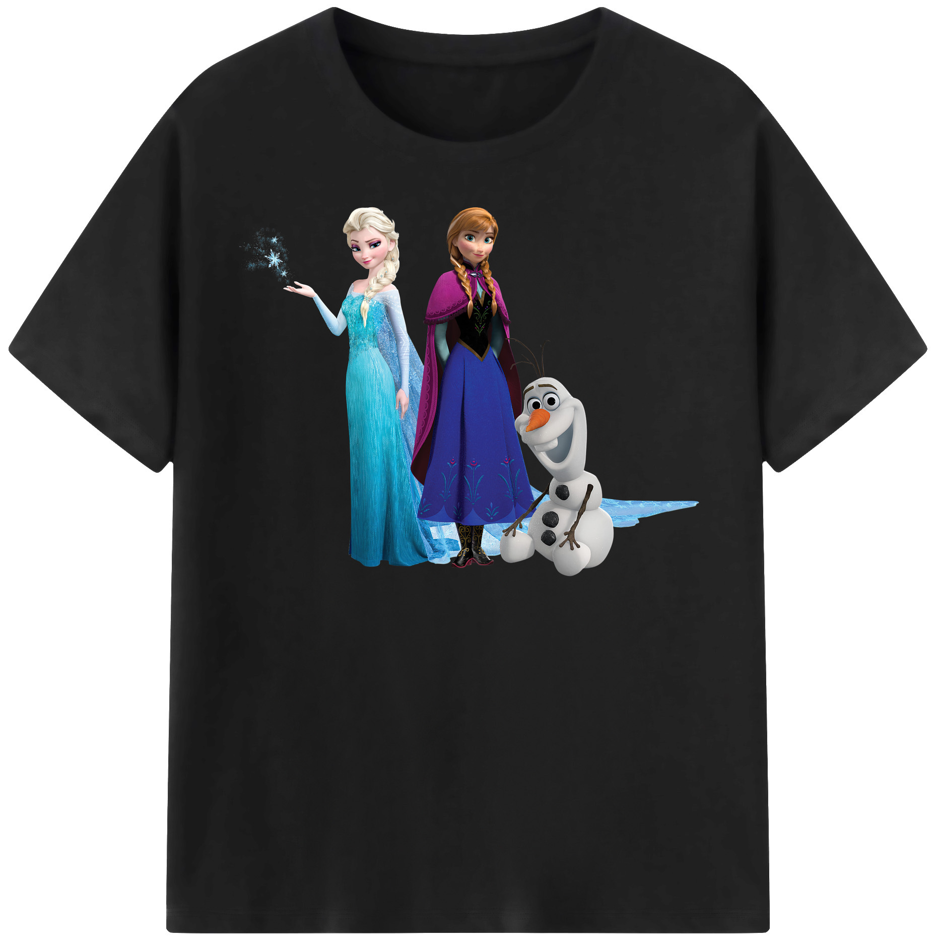 （画像用） アナと雪の女王 アンナ エルサ Frozen Anna Elsa 綿100％半袖Tシャツ（フロントプリント）