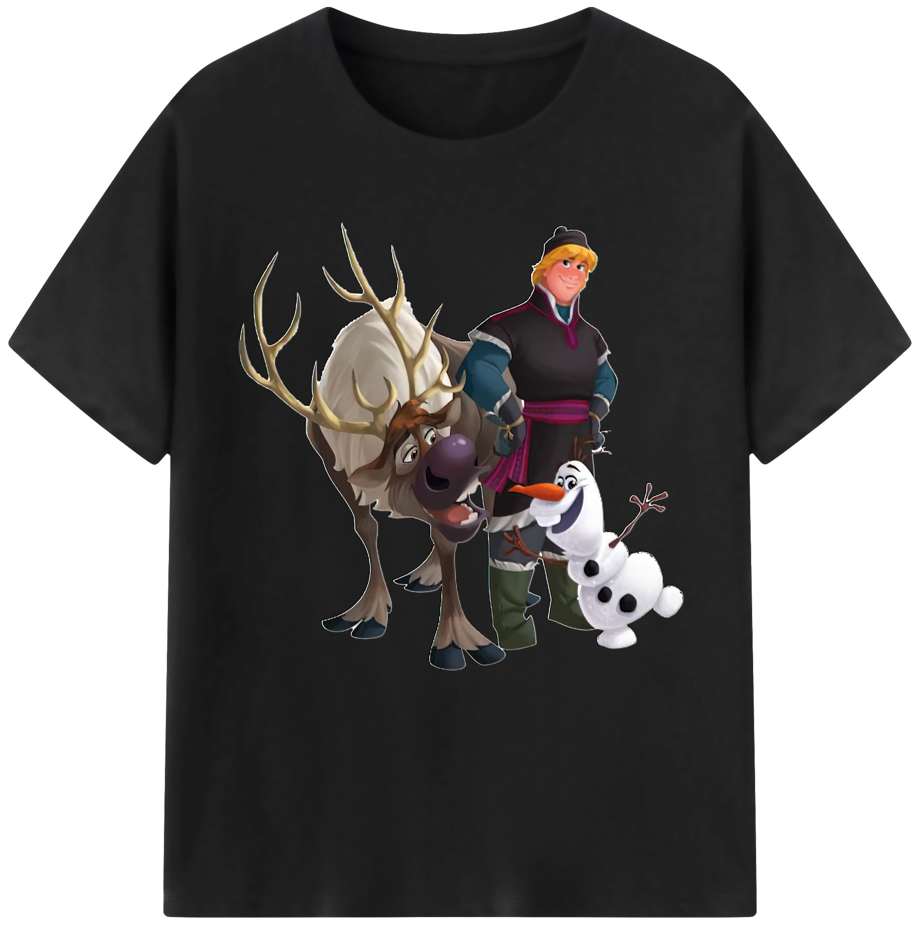 （画像用） アナと雪の女王 アンナ エルサ Frozen Anna Elsa 綿100％半袖Tシャツ（フロントプリント）