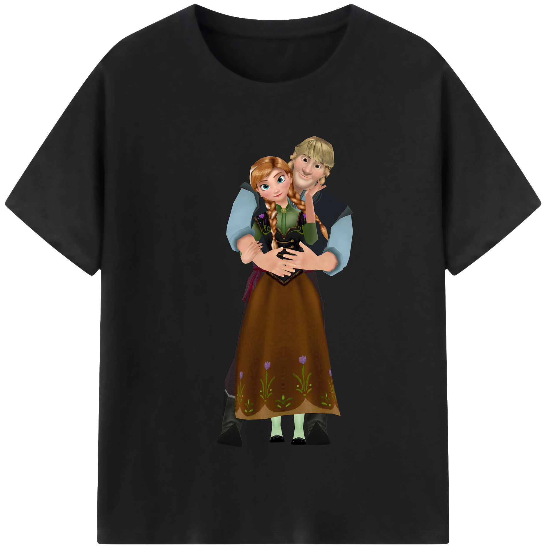 （画像用） アナと雪の女王 アンナ エルサ Frozen Anna Elsa 綿100％半袖Tシャツ（フロントプリント）